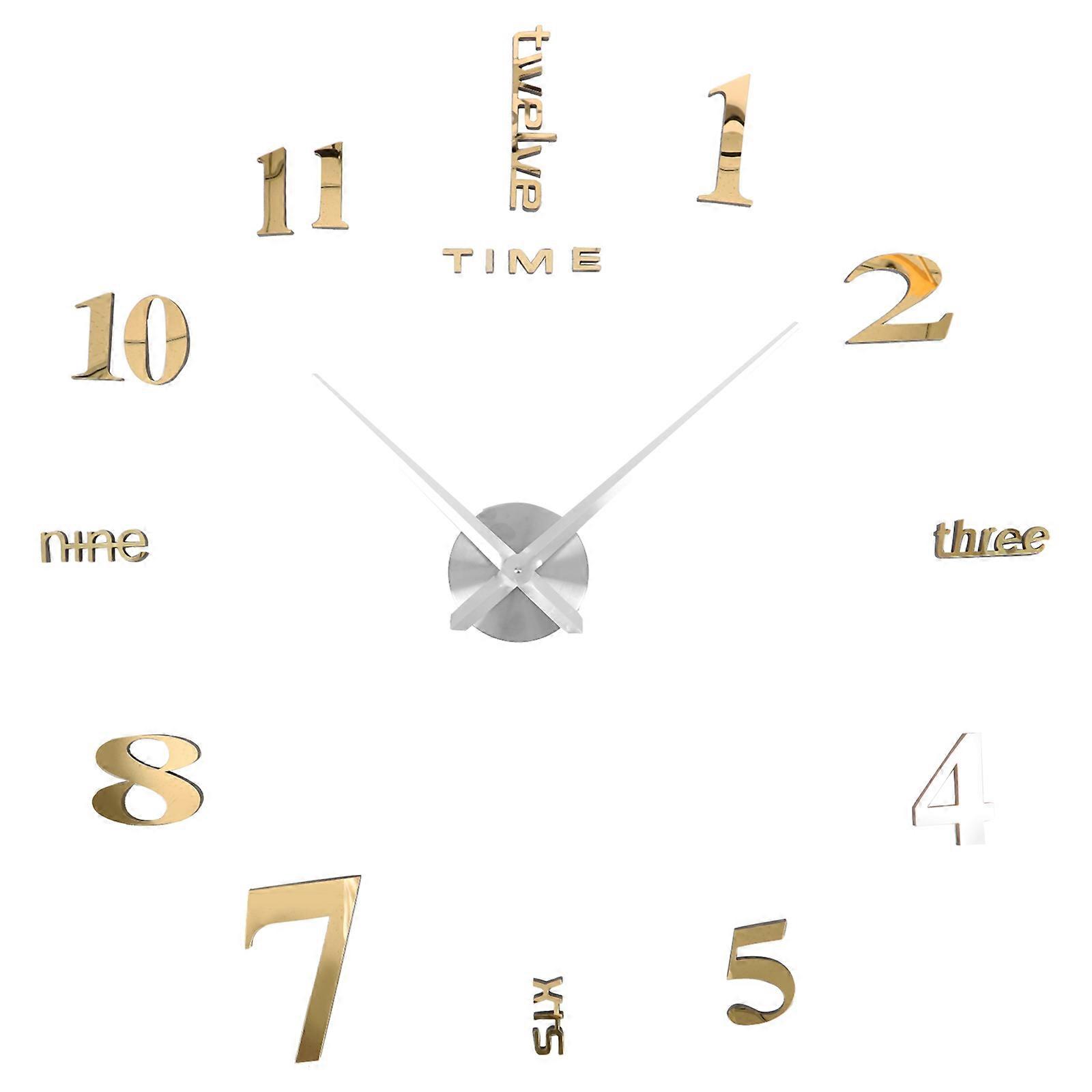 Mirror Surface Wall Clock Frameless Design for Time Keeping