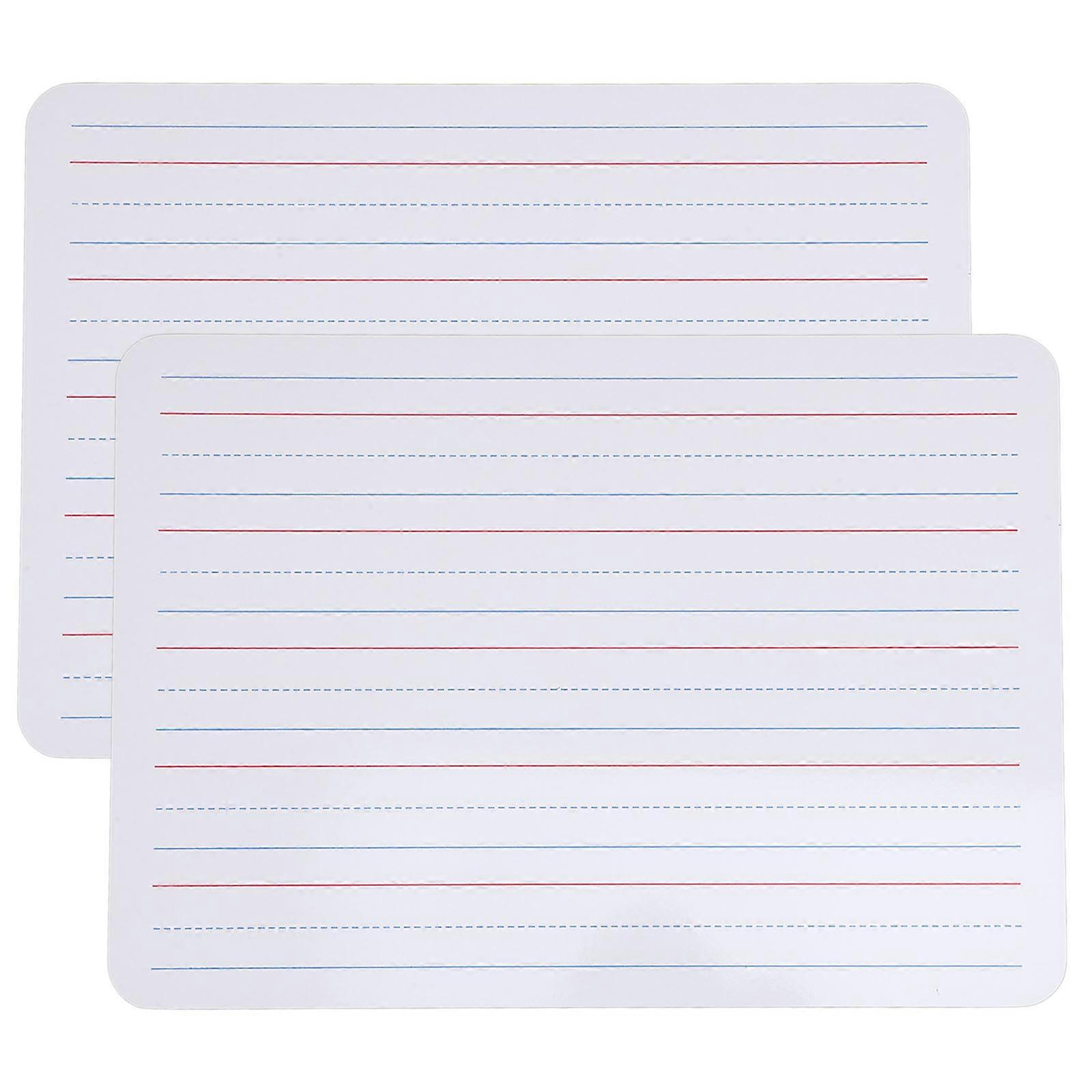 Dry Erase Whiteboard Lined for Students Classroom Activities Material Rectangle Shape 11.99X8.96X0.12IN 2Pcs