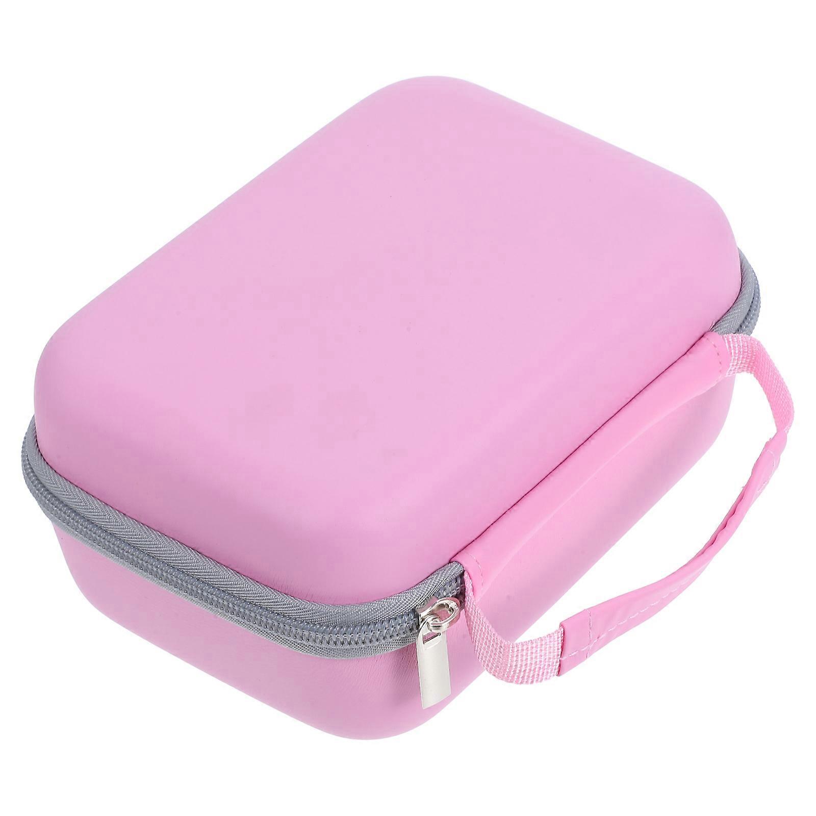 Camera Bag Small Portable Eva Storage Case For Digital Camera Mini Label Printer And Accessories Shockproof Scratch-Resistant Travel Rosy 1Pcs