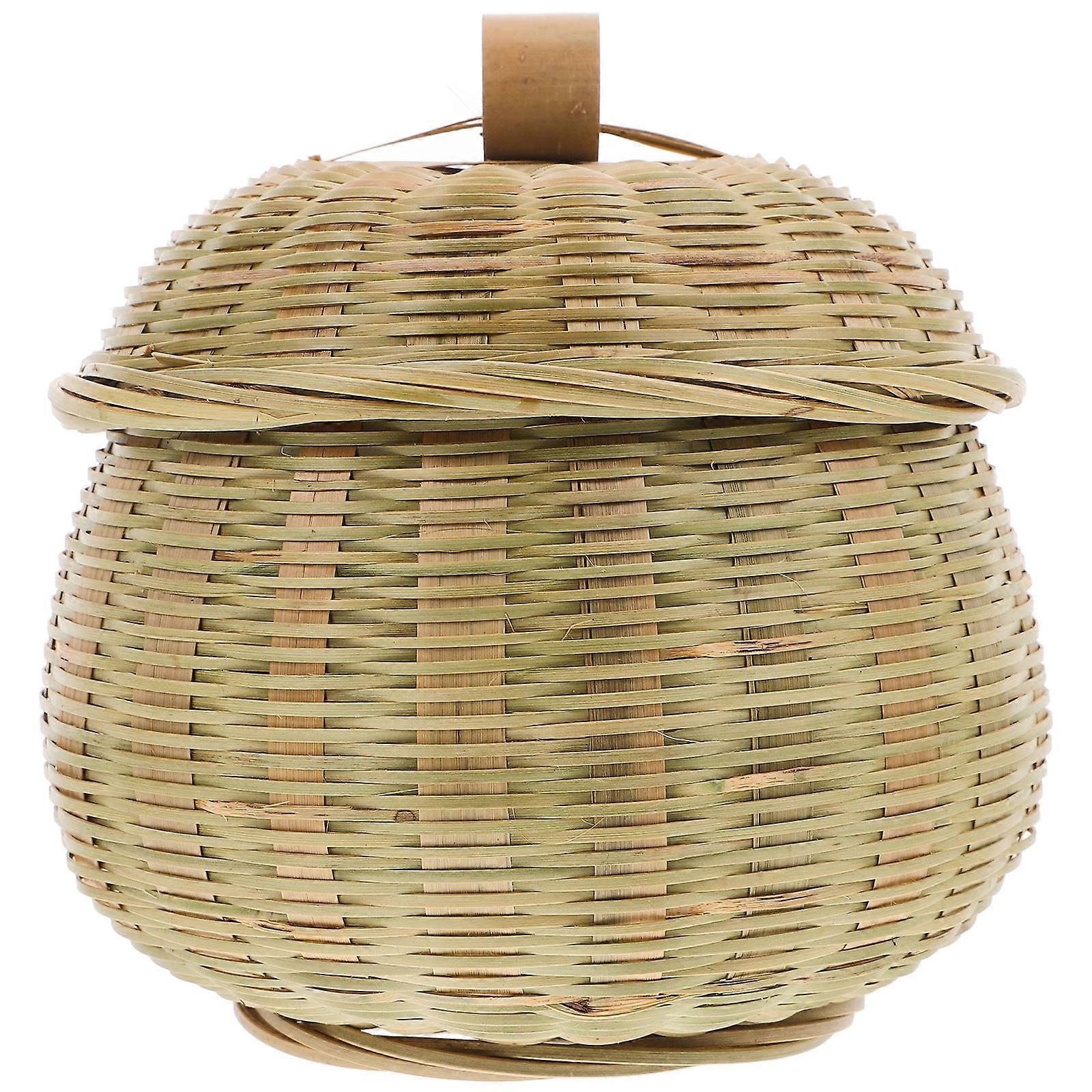 Light Yellow Decorative Storage Basket for Home Use Made of Synthetic Material Large Capacity