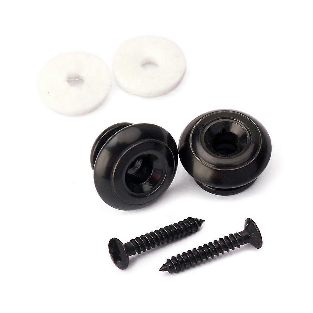 Metal Strap Lock for Electric Acoustic Guitar Bass – Durable Replacement Buttons, Easy Installation, Black Mushroom Head Design