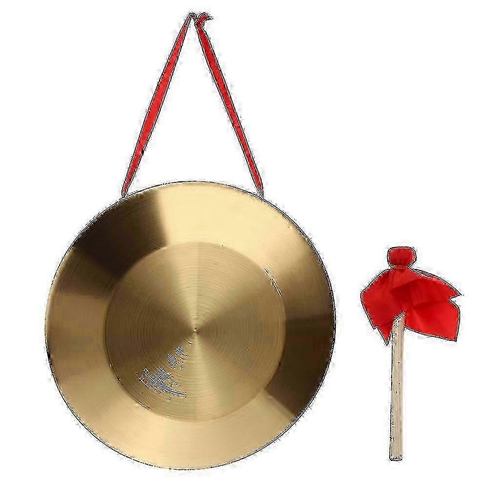 Musical Toy Gong Desk Chime Table Gong with Mallet for Feng Shui Decorative Use, Brass Gong Chimes for Home and Office Decor
