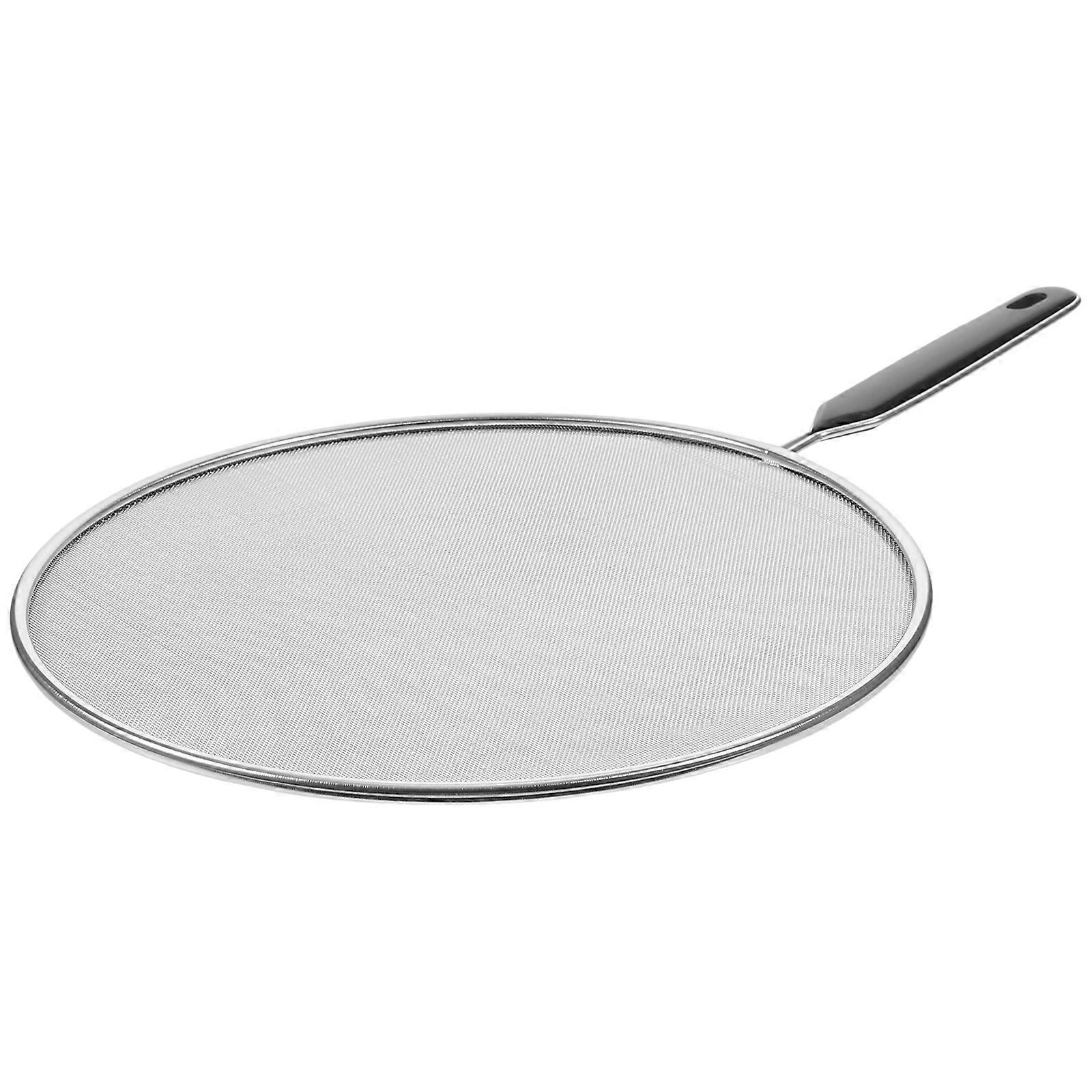 Grease Screen Splatter Guard with Grip Handle, Fine Mesh Cooking Lid for Frying Pans to Prevent Oil Splattering, Soup Overflow, and Liquid Splashes