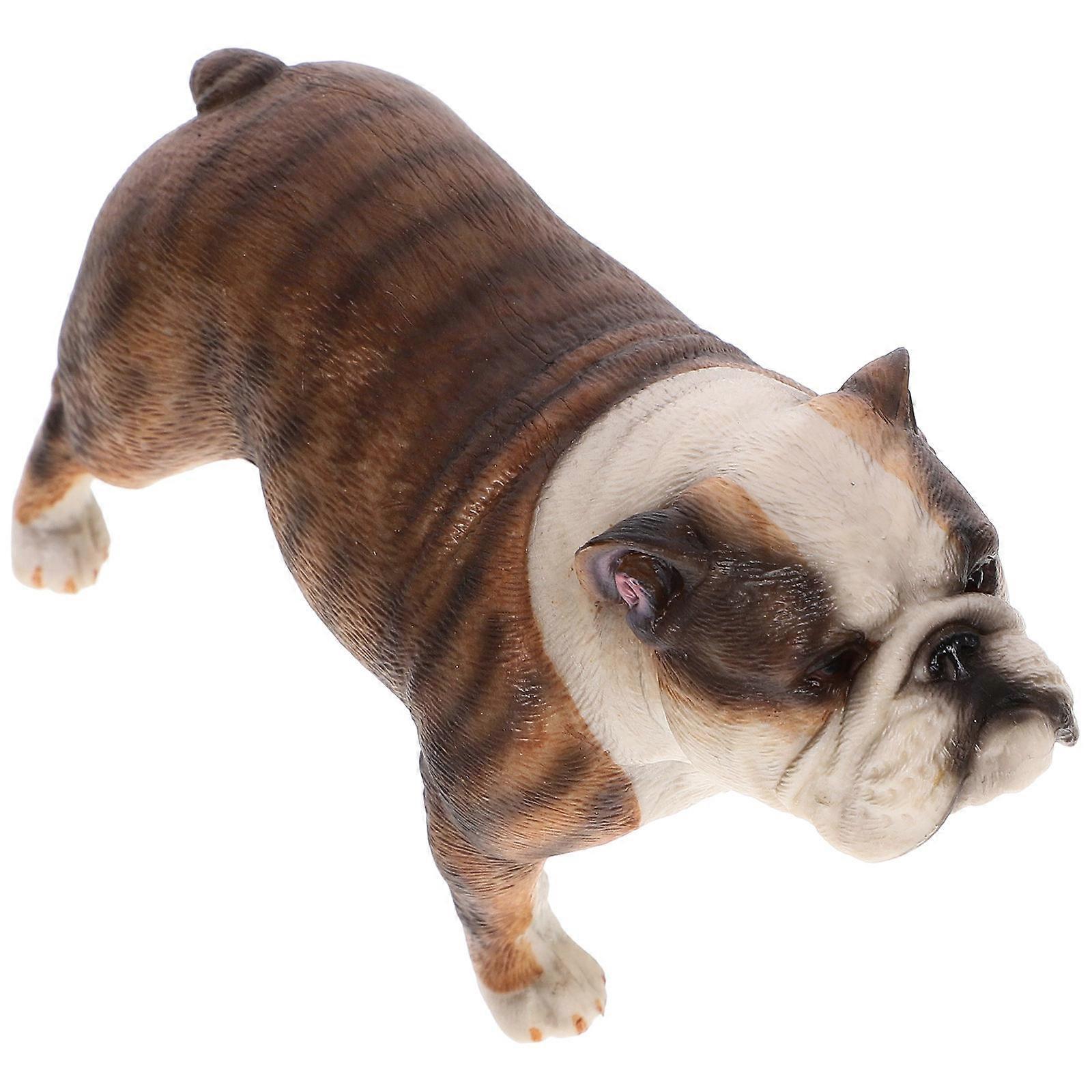 Realistic Bulldog Figurine Decorative Dog Statue for Home Office Desk Shelf Decoration for Dog Lovers