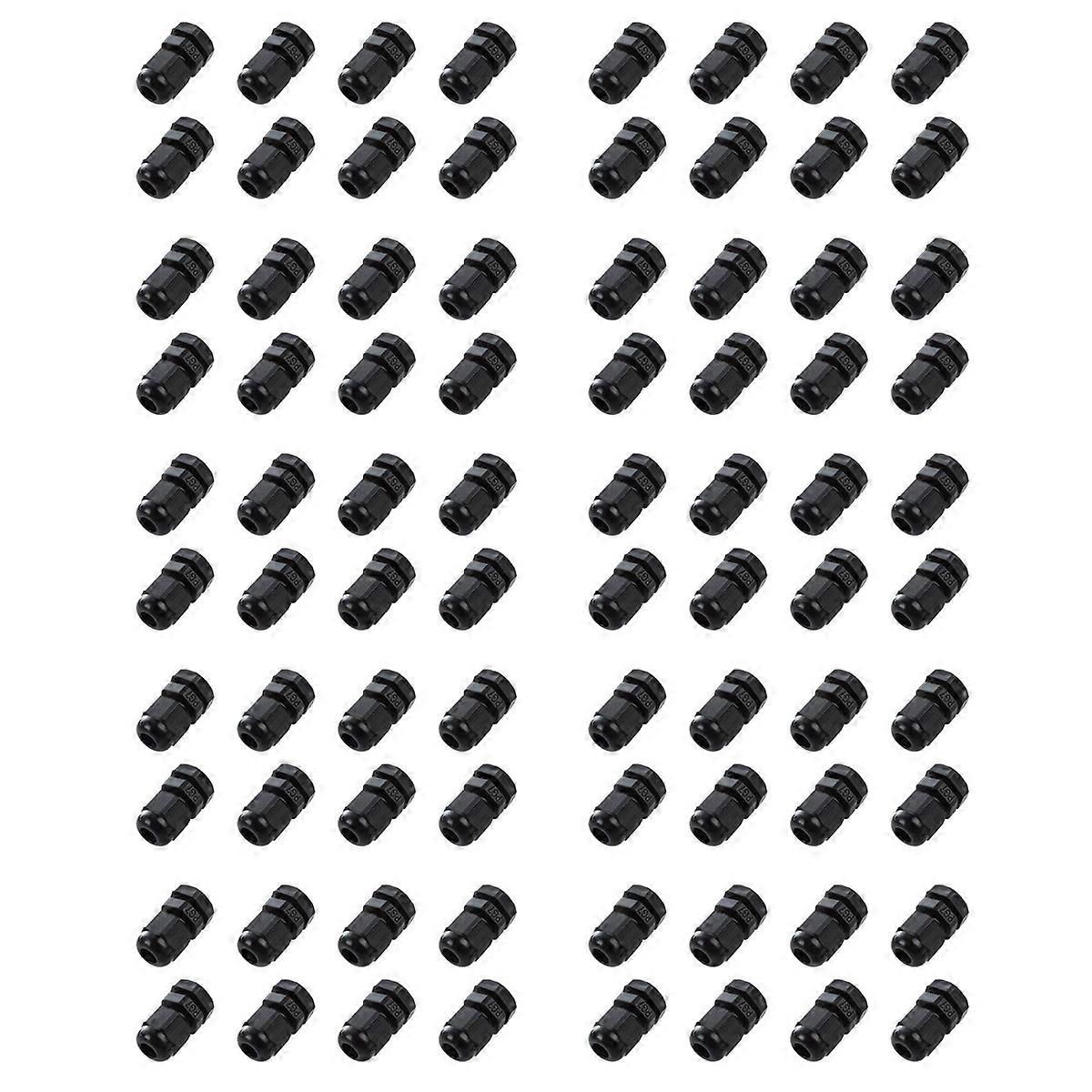 8 PCS PG7 Black Plastic Waterproof Cable Gland Connector 3-6.5mm