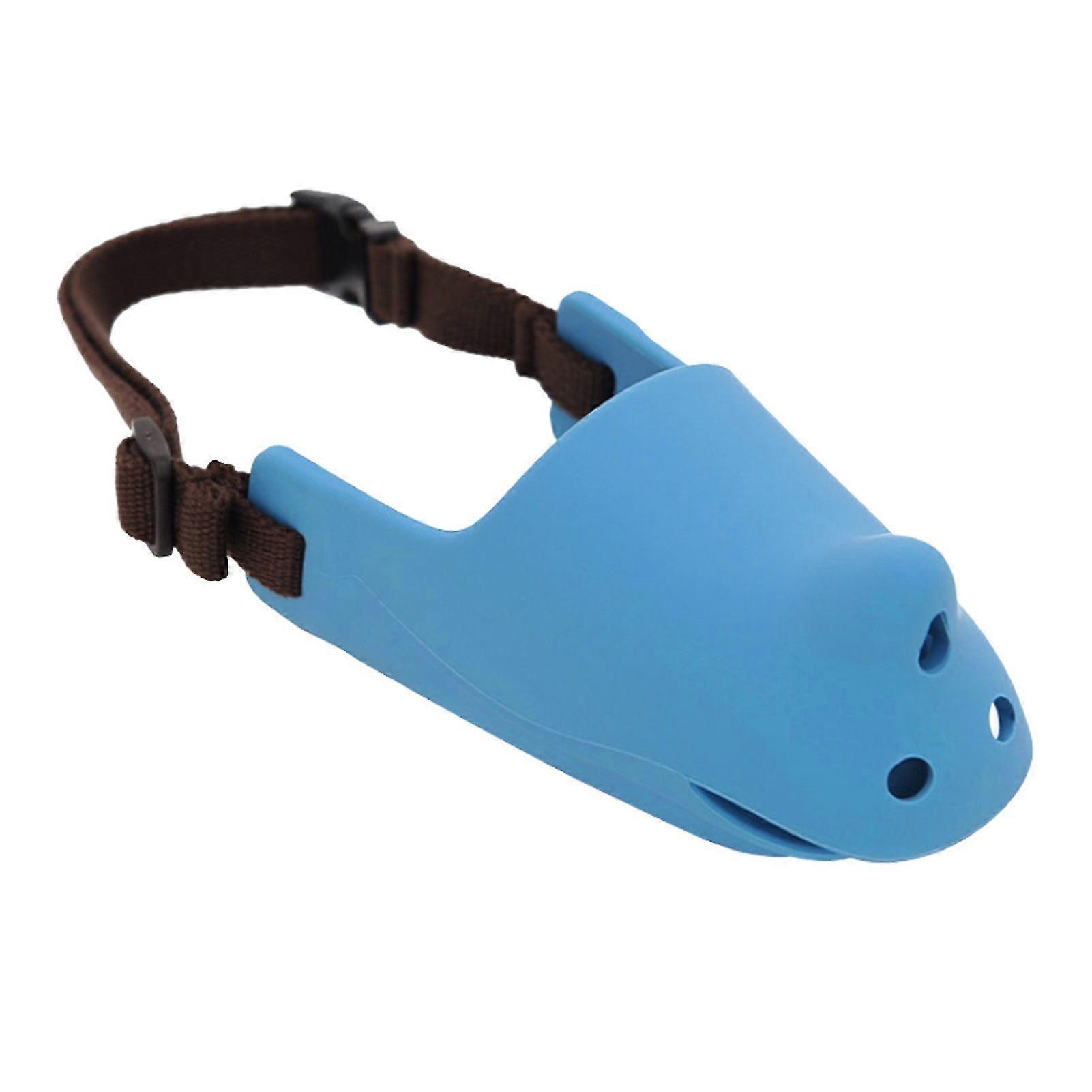 Adjustable Breathable Silicone Muzzle for Dogs - Bite and Bark Prevention, Blue M (Mouth Circumference 13.5-16cm)