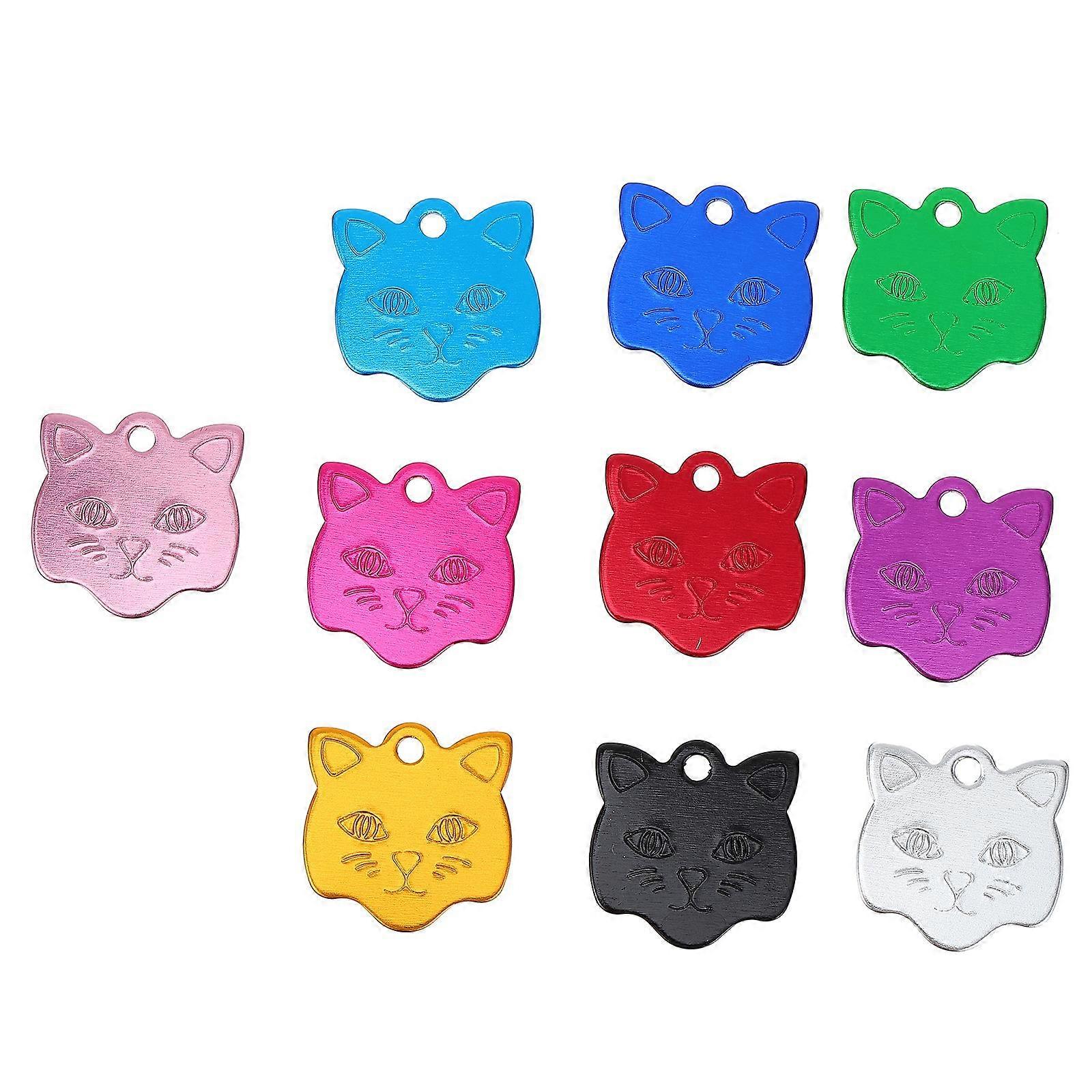 10 Pcs Pet Address Tags Cat Head Shape Hanging Tags Hanging Boards Pet Supplies
