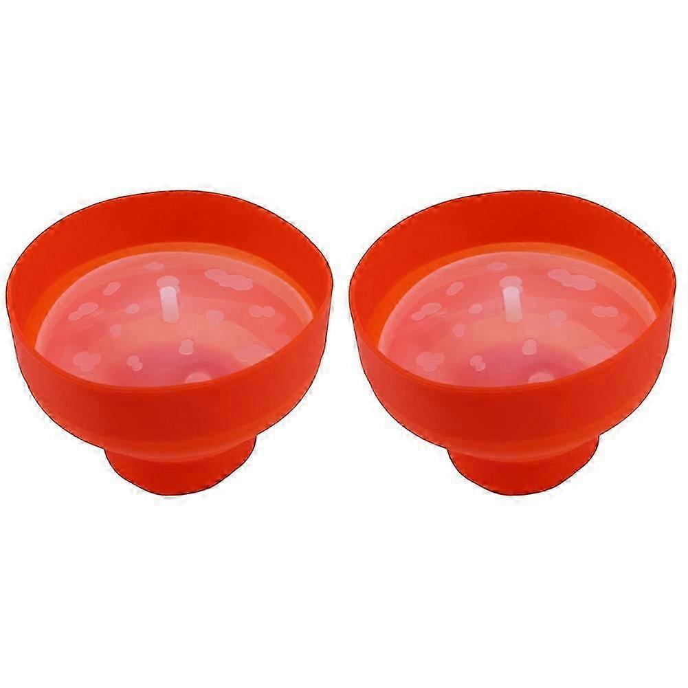 2X Popcorn Microwave Silicone Foldable Red Kitchen Easy Tools Diy Popcorn Bucket Bowl Maker with Li