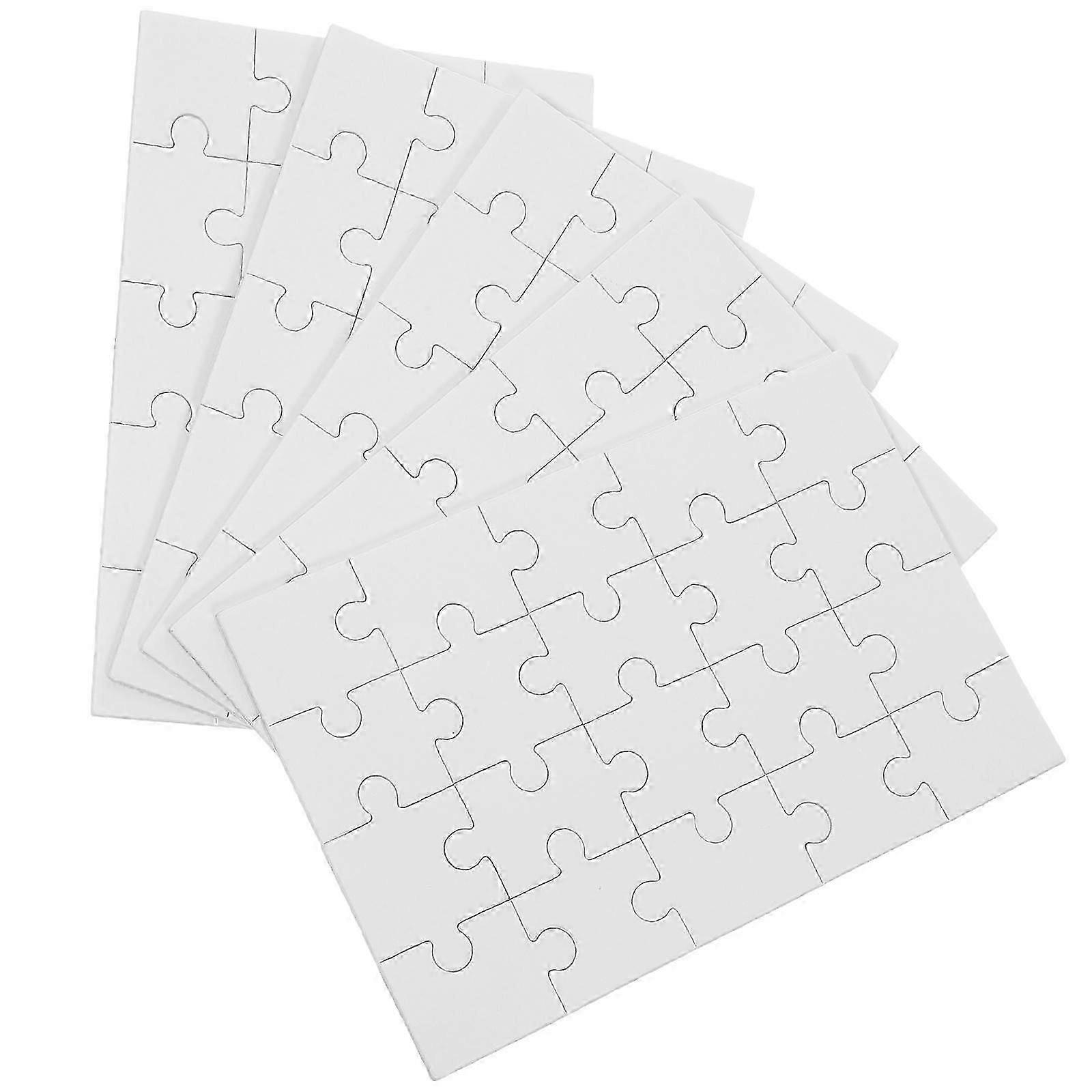 5 set Trasferimento termico Blank Puzzle Pieces Crafts Heat Press Printing Jigsaw Sublimation Puzzles Blank Puzzles Draw