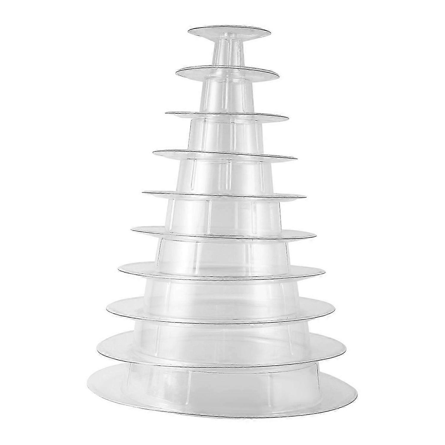 10 Tier Torre Macaron Macaron Display Stand Rotondo Cake Stand PVC Vassoio Compleanno Wedding Display Rack