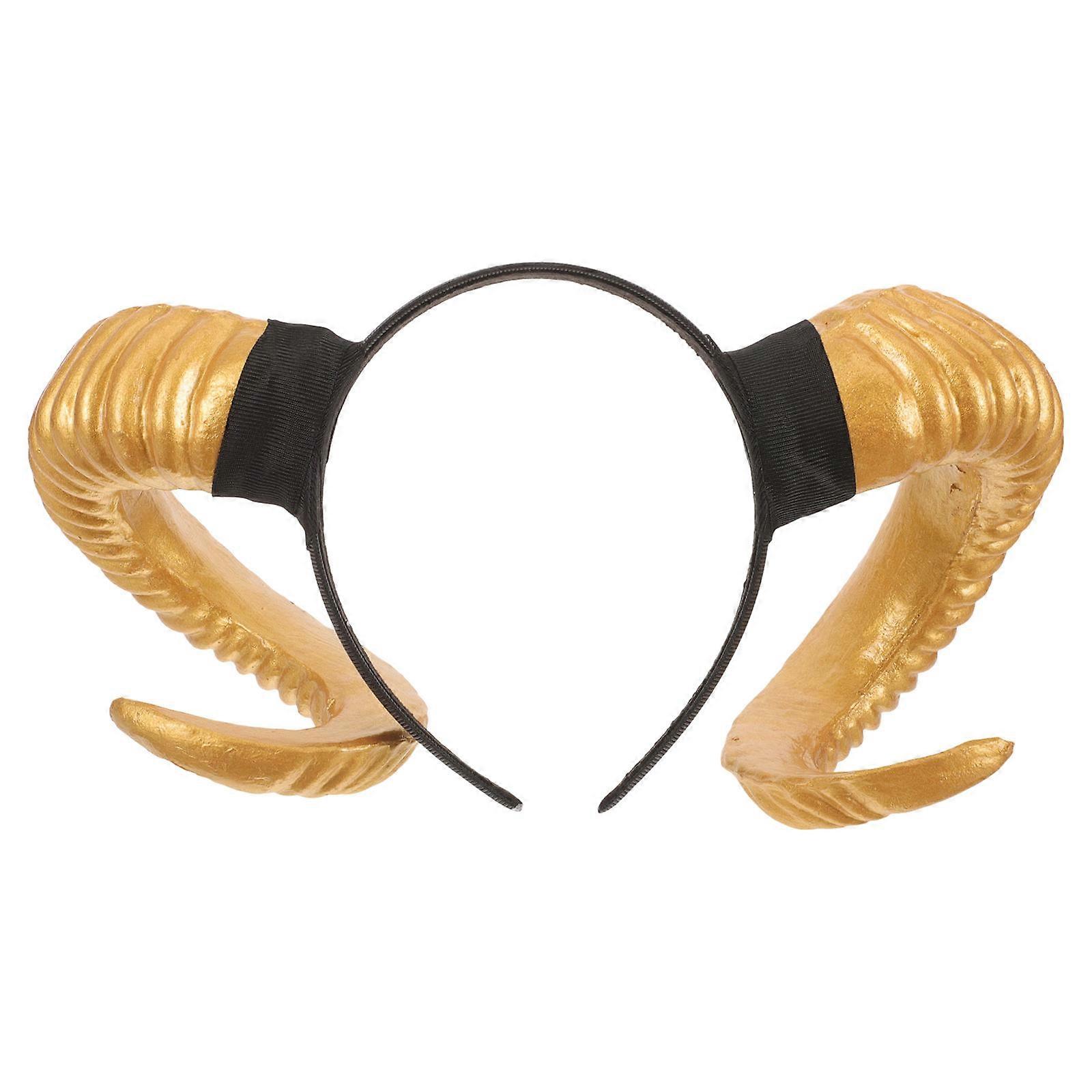 قرون الأغنام عقال تأثيري لاعبين أزواج الأزياء التنكرية ذهبي 35 × 40 × 10 سم دعائم الصور 1 قطعة