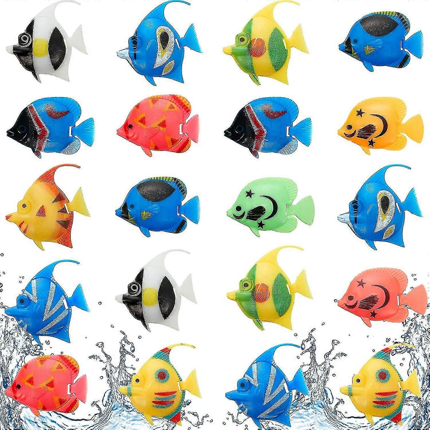 20 Pcs Artificial Moving Fish Plastic Floating Fishes High Simulation Realistic Fish Ornament Aquarium Decorations For Fish Tank (random Style)