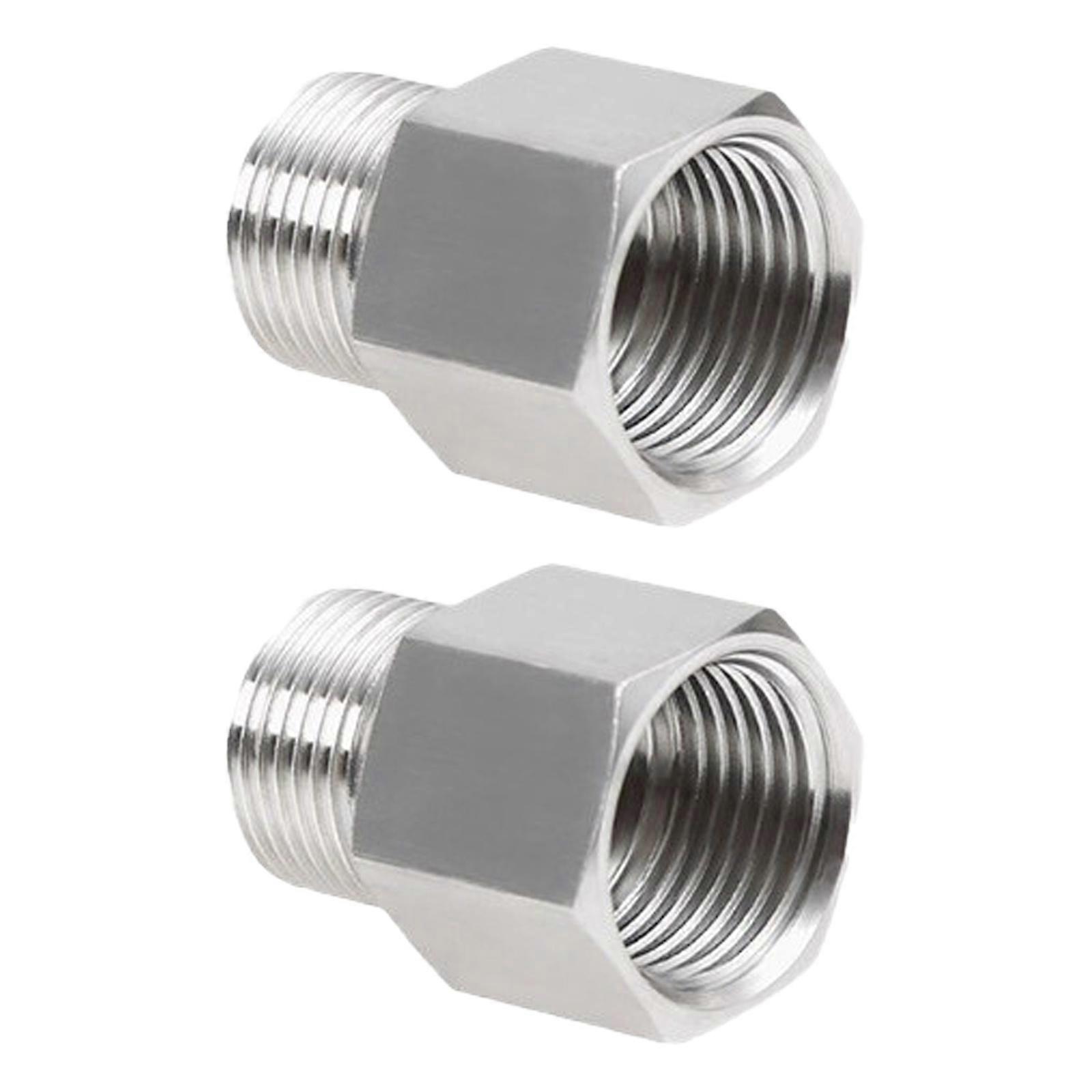 2Pcs High Strengths Sturdy Stainless Steel NPT Coupling G1/4 Internal to External Thread for Multiple Piping Systems
