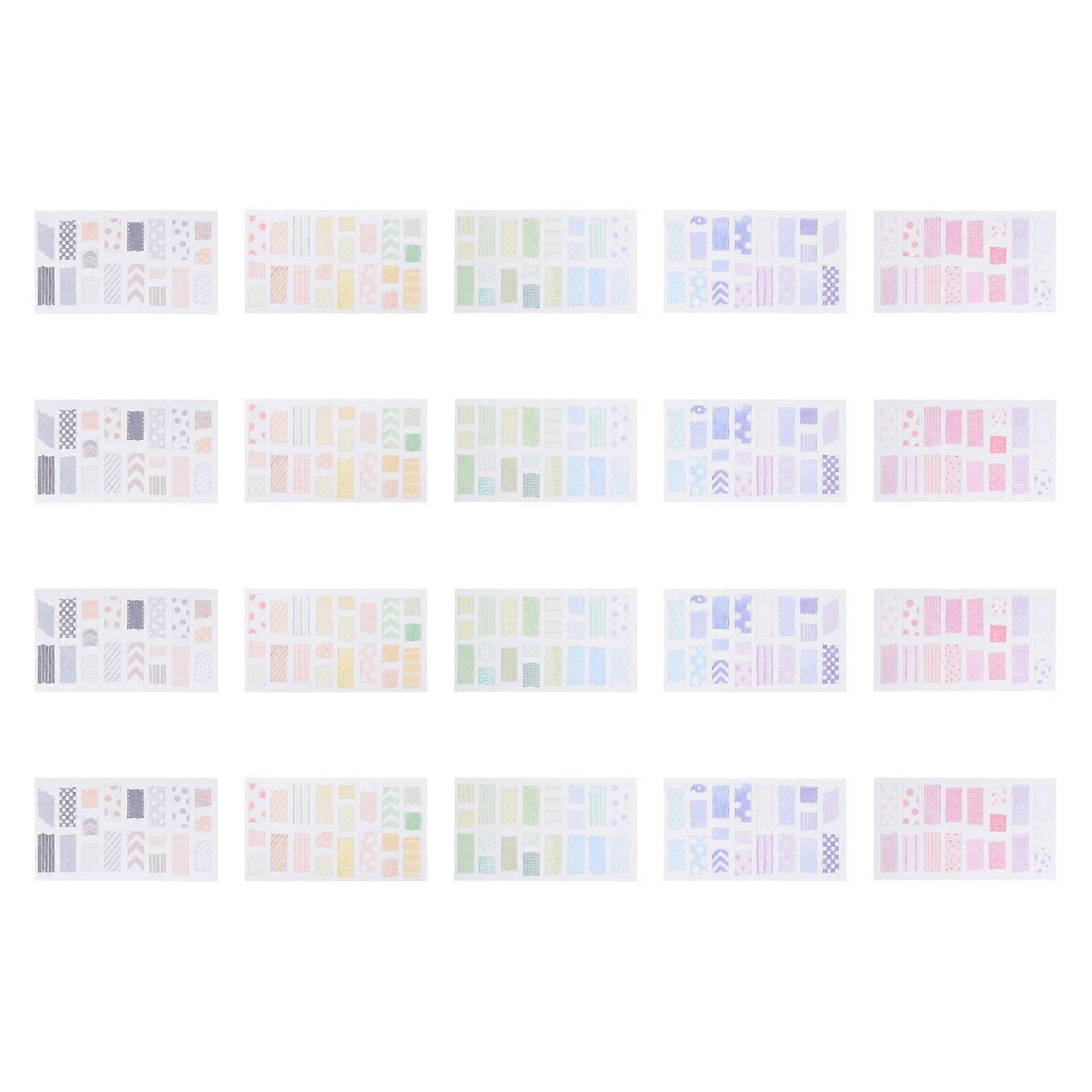 Journaling Supplies Aesthetic Rectangular Paper Sticker Scrapbooking Daily Planner Style Assorted Color 16.1X9.2cm Diy 30 Sheets per Set