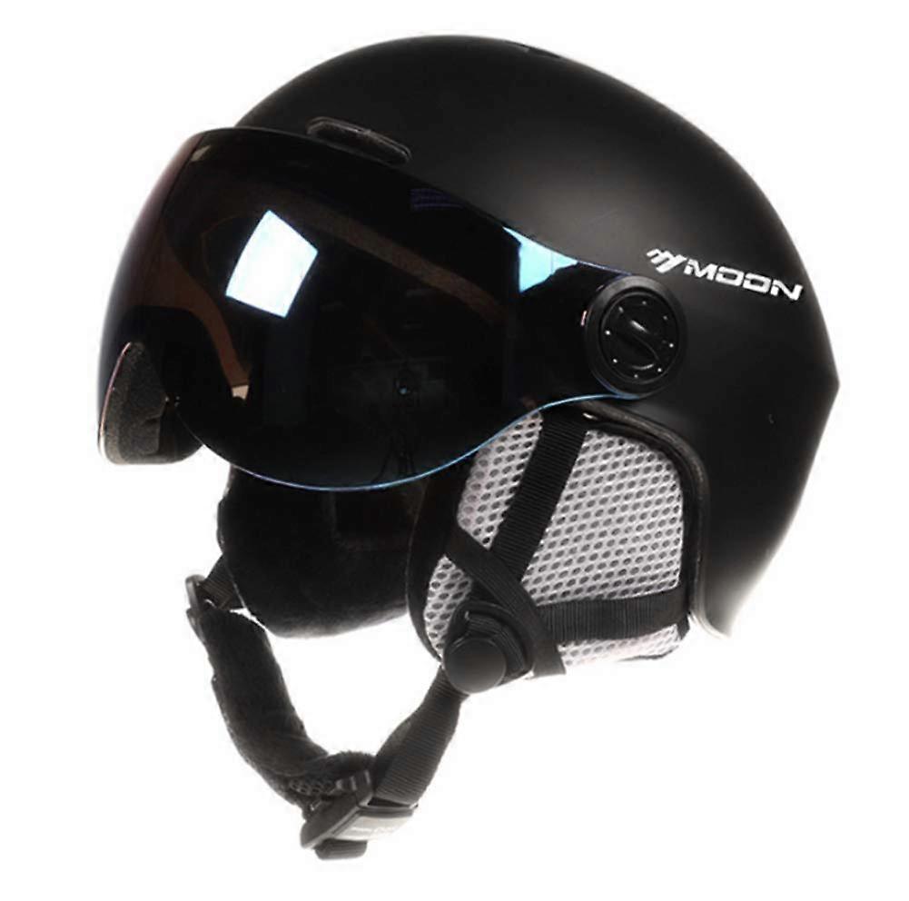 Ski Snowboard Helmet Unisex Professional Adjustable Snow Sports Helmets with Goggles Visor Double The Comfort Schwarz L