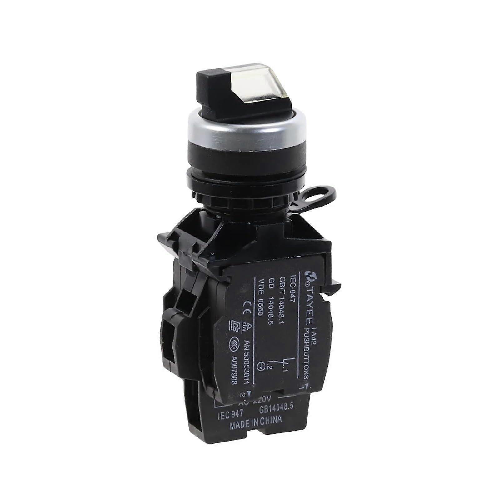 White 3 Position Selector Switch Light Push Button