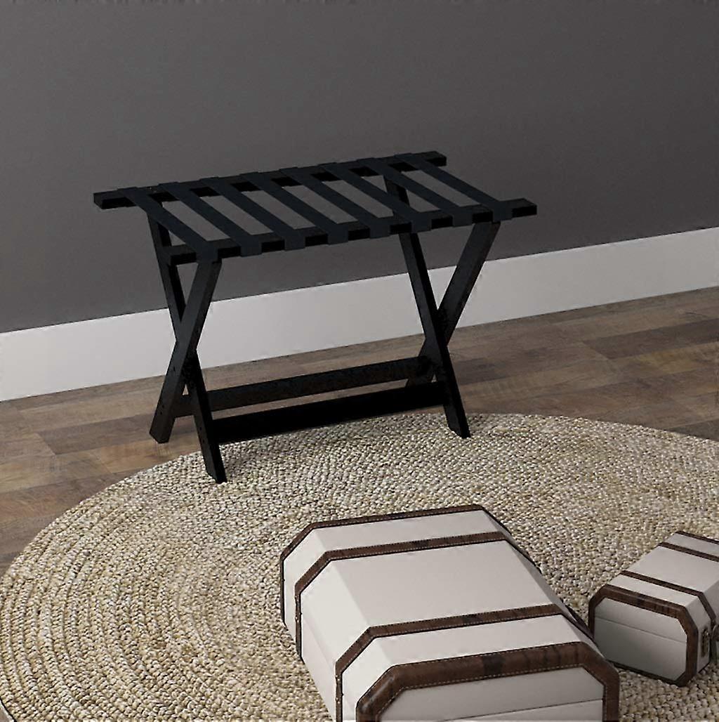 Foldable Solid Wood Luggage Rack for Hotels, Collapsible Suitcase Stand