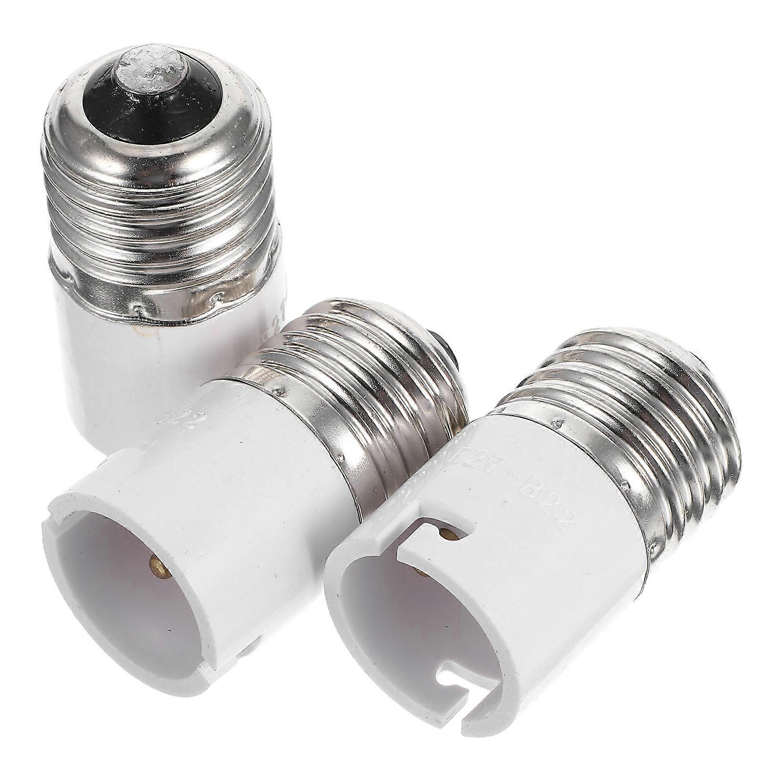 LED Bulb Adapter E27 to Conversion Silver Color Cylindrical Shape 3Pcs