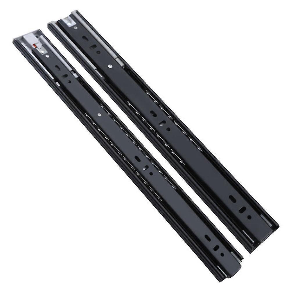 Heavy Duty Soft Close Drawer Slides Black Steel Ball Bearings Damping Buffer Style 1 Pair