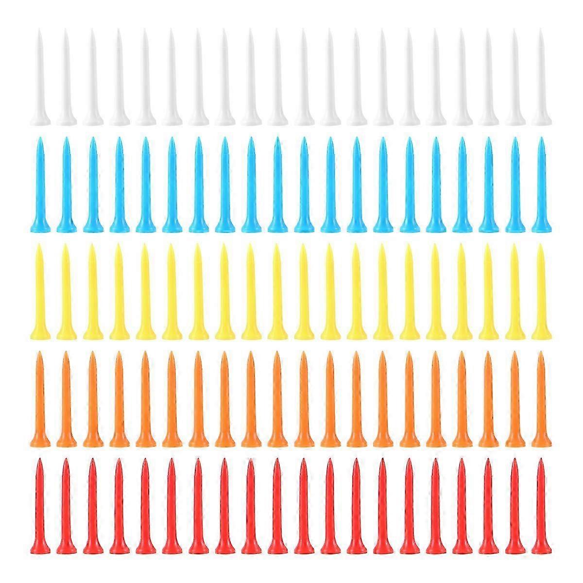100 Pcs Golf Tees 54 mm Plastic Mixed Color--random color