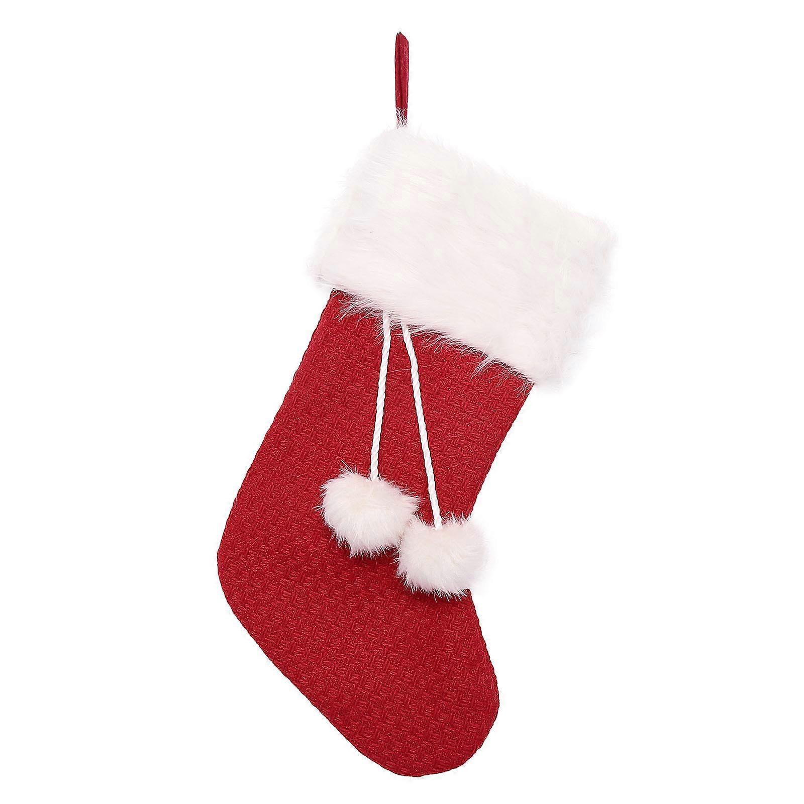 Luxurious Christmas Stocking, Party Accessory With Plush Fabric And Faux Fur Trim, Adorn Your Mantel For Festive Gatherings (1 Count)
