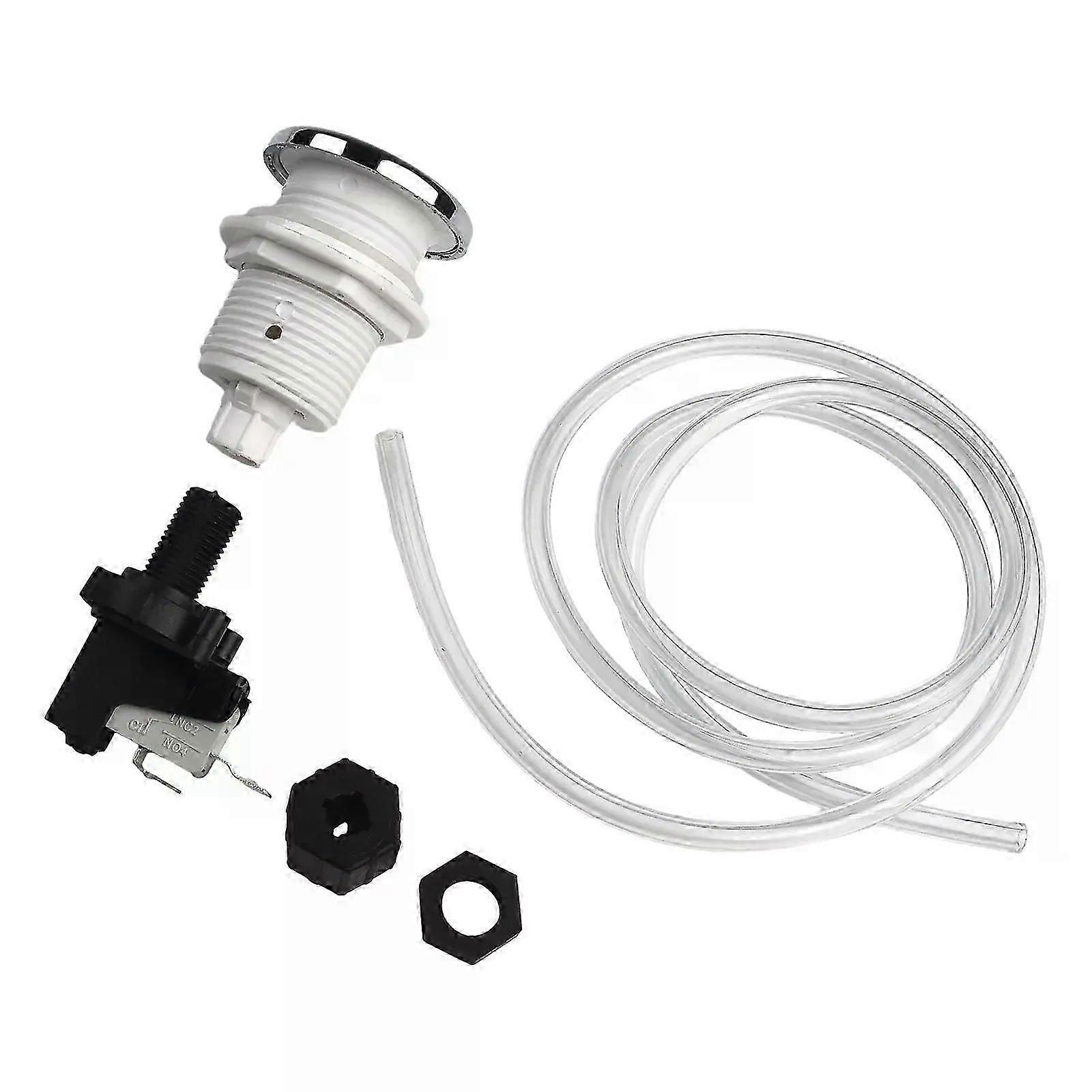 Pneumatic Switch On Off Push Air Switch Button 32mm Fit For Bathtub Spa Waste Garbage Disposal Switch 125-250V 16A