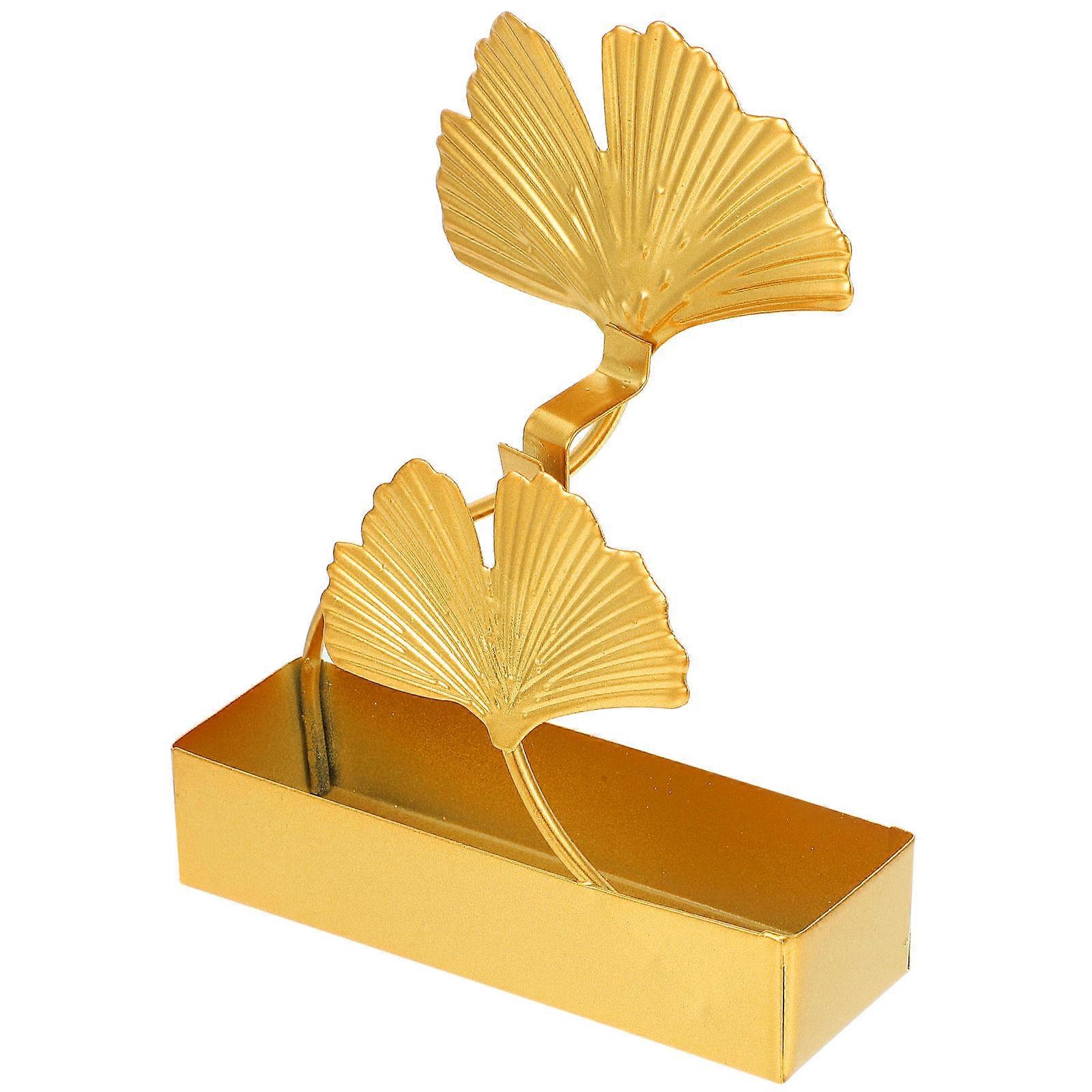 Stable Standing Repellent Incense Holder Decorative Ginkgo Leaf Shape Golden 1Set For Bedroom Ornaments