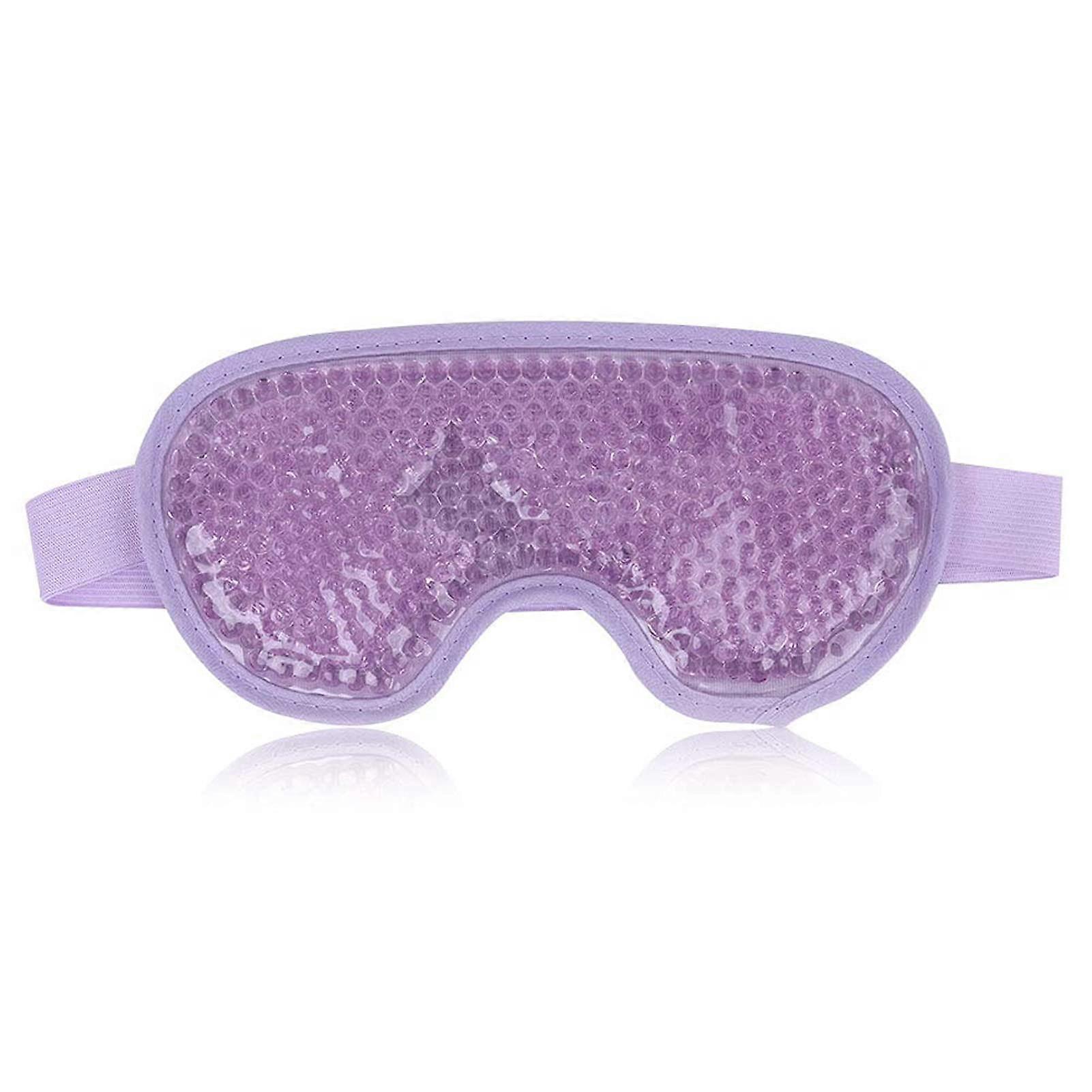 Cooling Eye Mask, Gel Eye Mask for Dark Circles and Eye Swelling, PVC Plush Hot Cold Compress, Purple Eye Care for Migraines and Post-Surgery