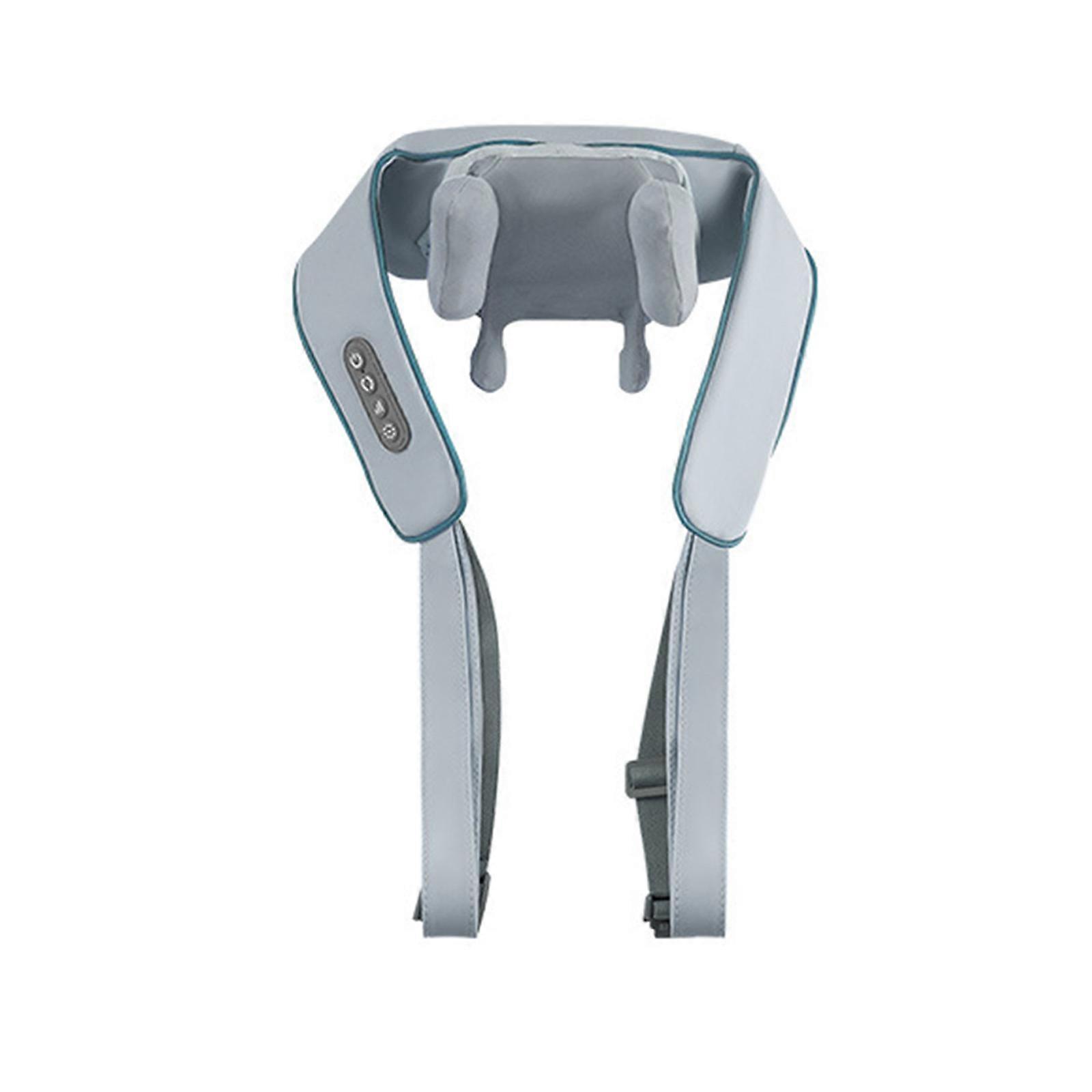 Portable Rechargeable Back Neck Massagers Cordless Design Adjustable Straps Deep Tissue Relief For Shoulder Tension  Sky blue