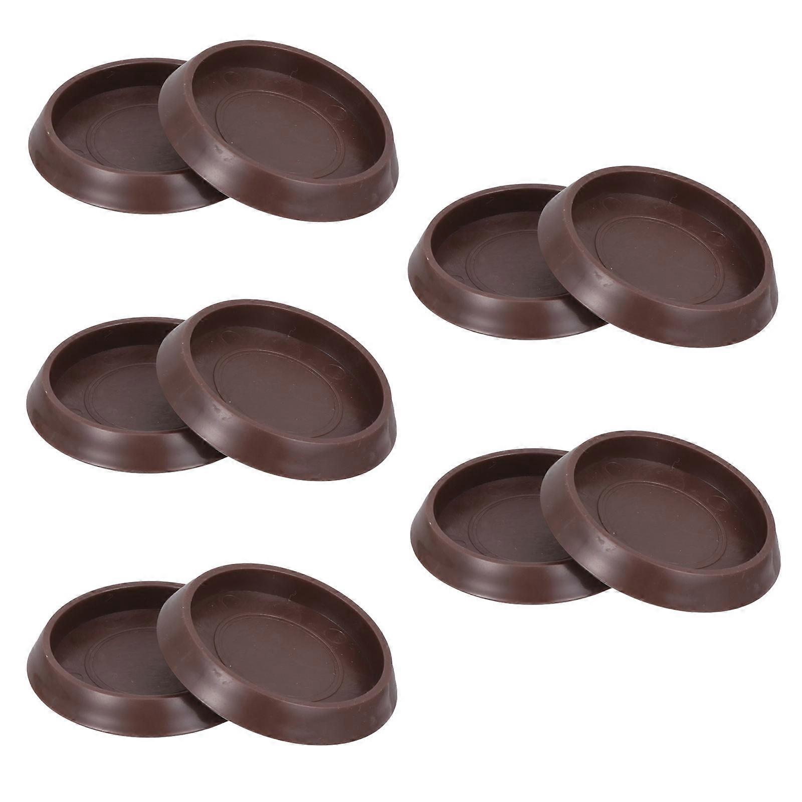 Bed Leg Non Slip Circular Furniture Stopper Caster Cups Coffee 5.5X5.5cm Slip Resistance 10Pcs