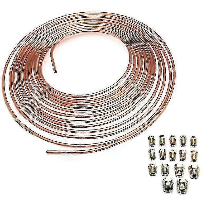 車のブレーキ ホースの銅のニッケル ブレーキ ライン チューブのキット3/16 OD 25のフィートのコイルは自動車修理のための16ナットW/16の付属品を転がします
