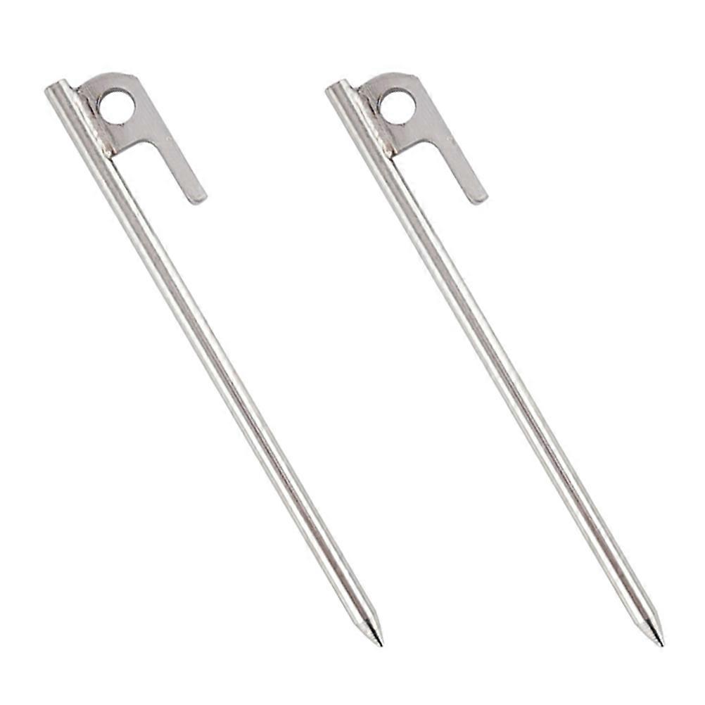 Camping Tent Pegs Stakes Durable Tent Pin For Outdoor Activities 30X0.9X0.9cm Silver Cylindrical Stable Support 2Pcs
