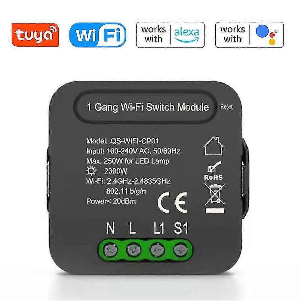 QS-WIFI-CP01 Tuya WiFi Intelligent Switch Module Intelligent Home Switch Conversion Module 1 Gang Switch Module Device Sharing Timing Function Mobilep