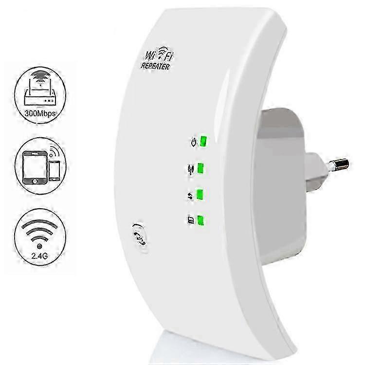 WiFi Repeater WiFi Amplifier 300Mbps Covers up to 200, WiFi Extender Booster Access Point Port, Increases WiFi Coverage, Compatible with All Internet