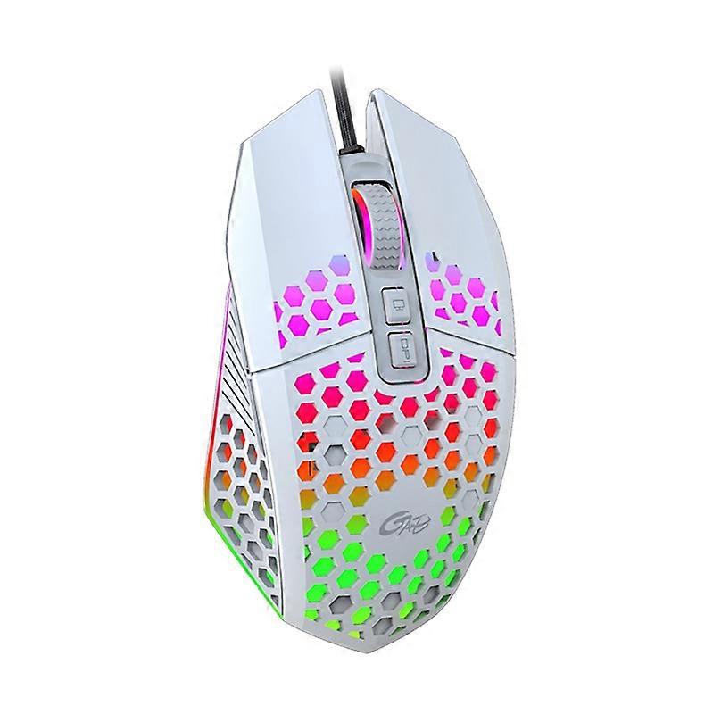 FMOUSE X801 8 Touches 1600DPI Souris de bureau de jeu lumineuse creuse, Style : Blanc Filaire Blanc Filaire 