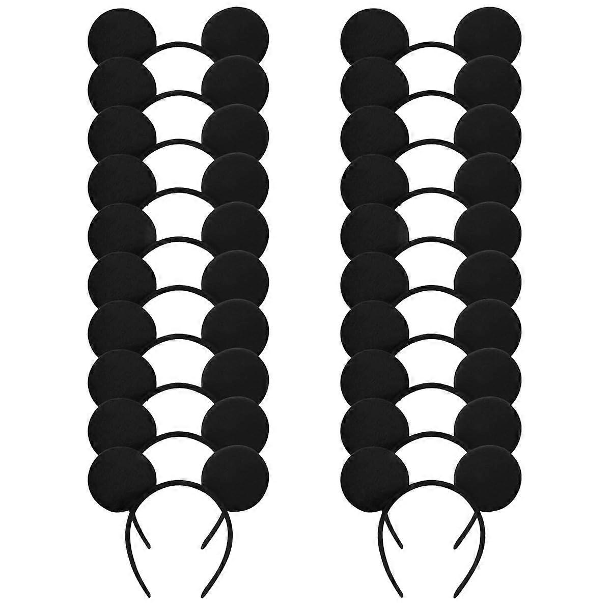20 Pack Mouse Ears Headbands for Birthday Party Supplies