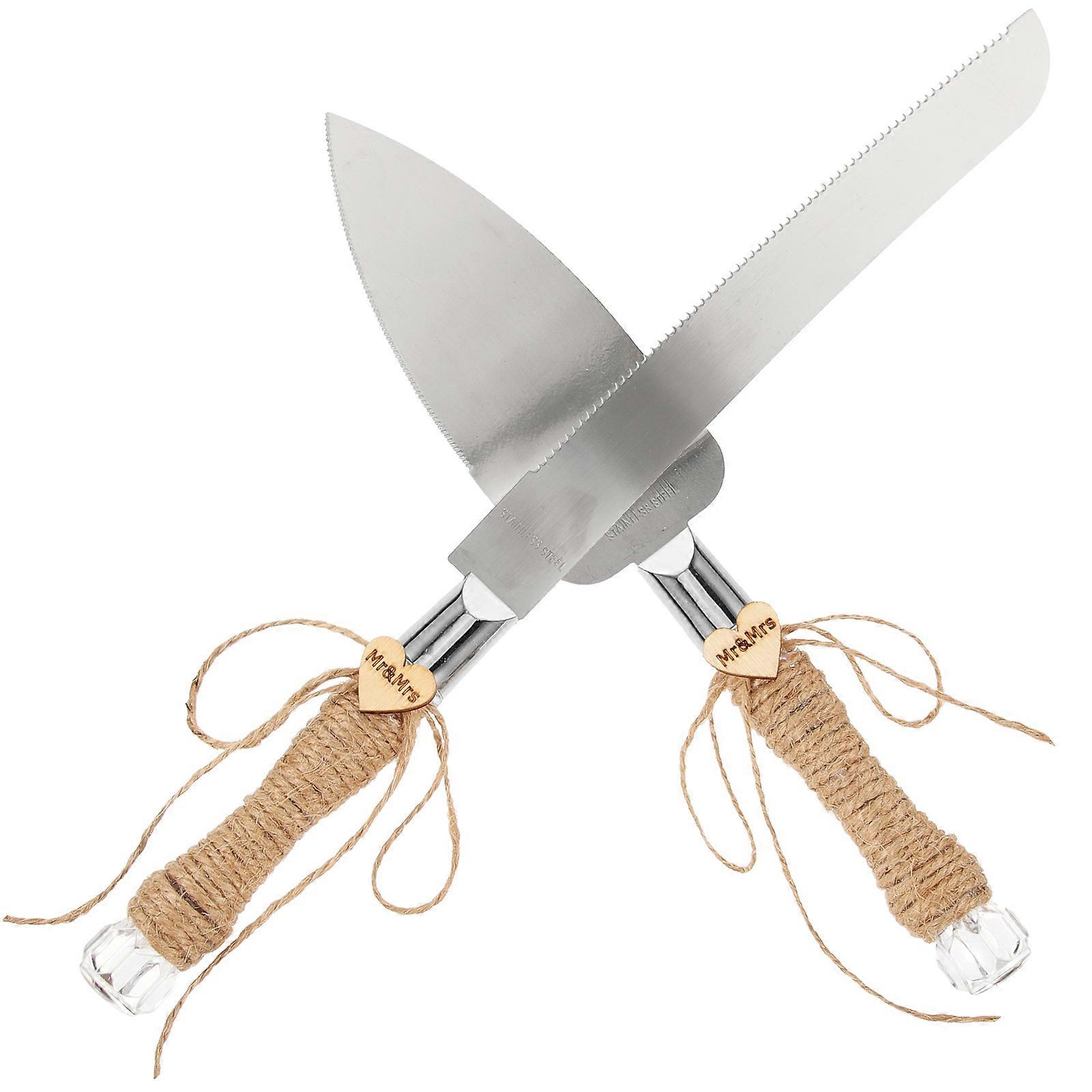 2pcs Practical Wedding Gift Cake Cutting Tool for Chic Wedding Party Supplies