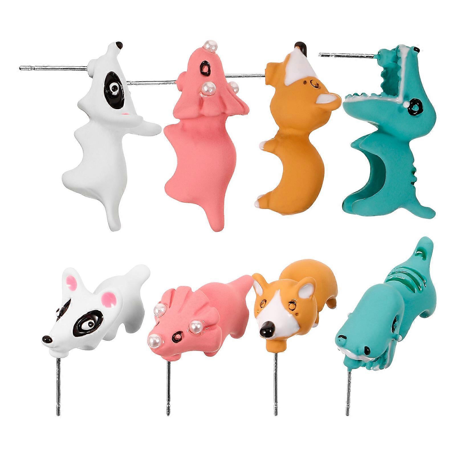 a polished and engaging product description based on your input:

 

**4 Pairs Cute Animal Dangle Earrings for Women – Adorable Polymer Earrings