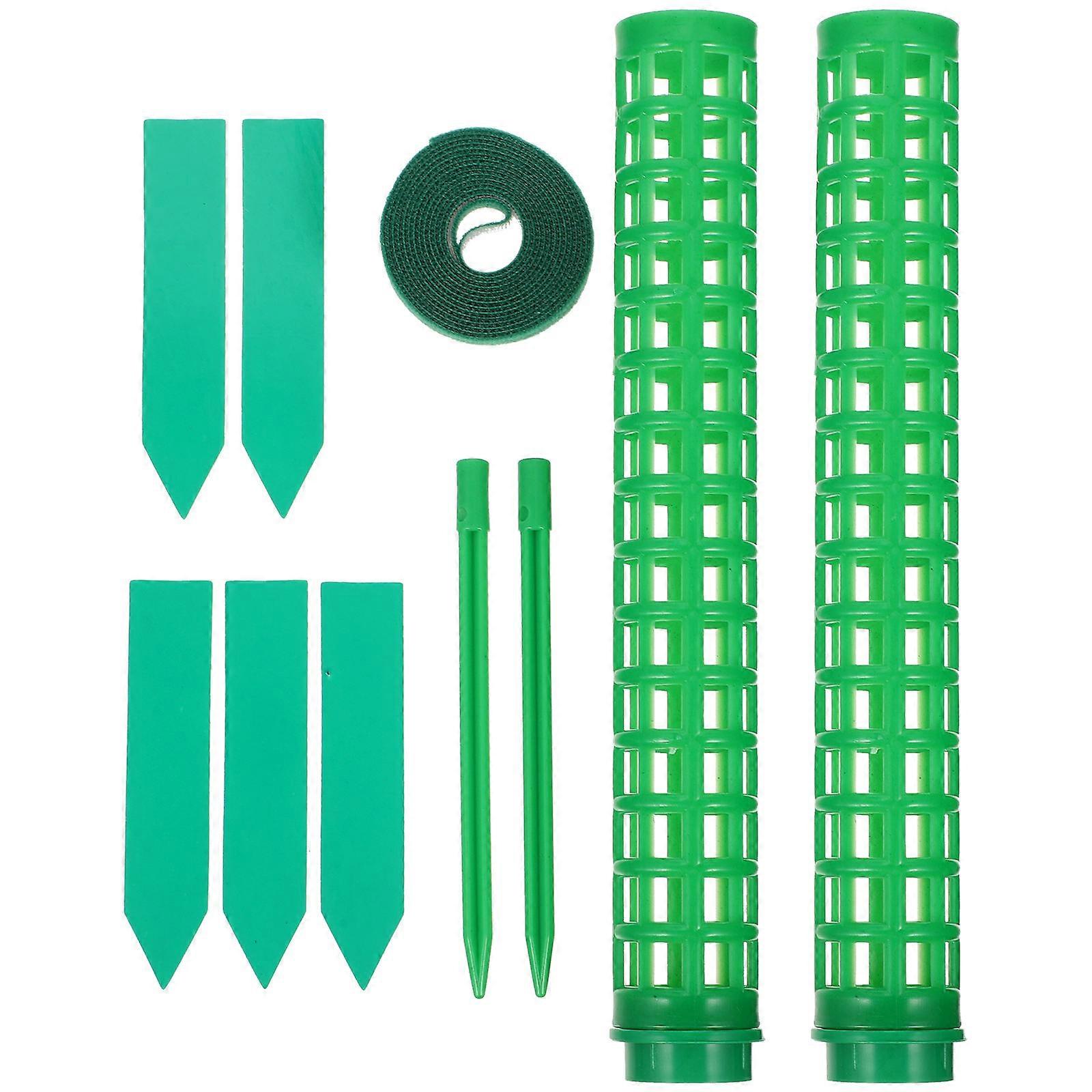 Moss Pole Set for Indoor Climbing Plants – Decorative Trellis Support Columns with Labels and Tie, Lightweight Plastic Design for Healthy Vine and