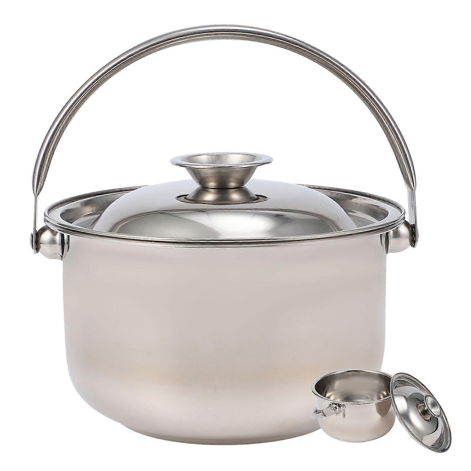 Multifunctional Cooking Stew Soup Cookware Stainless Steel Pot Egg Mixing 1.6L Volume 1Set