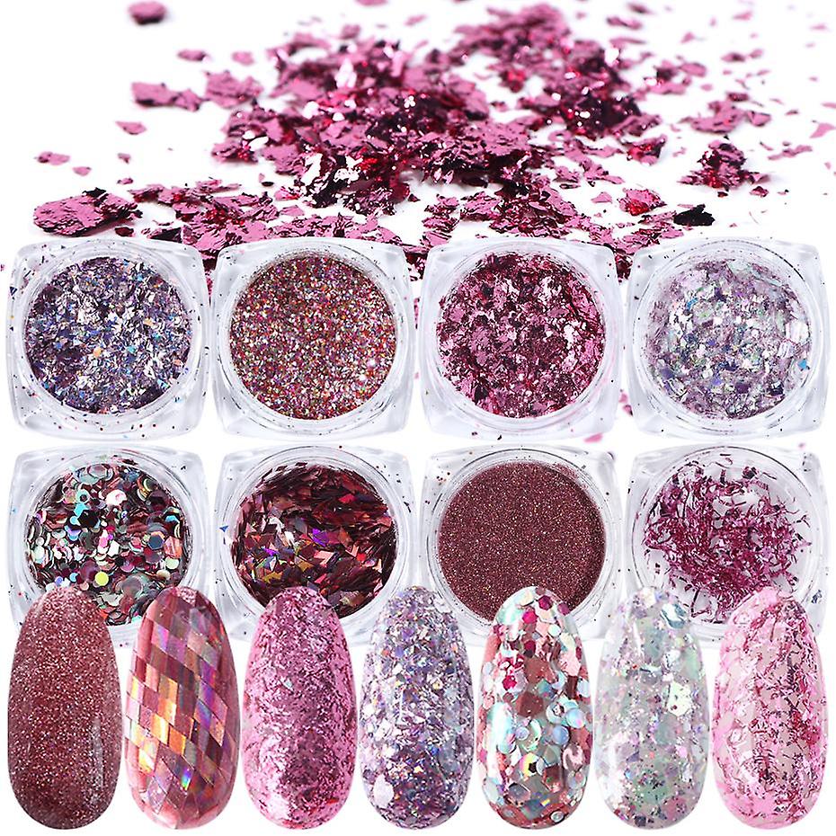8 spiker glitter , Nail dekorasjoner