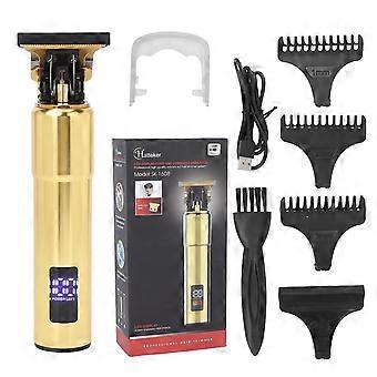 Máquina de cortar cabelo elétrica profissional Aparador de cabelo recarregável sem fio Kit de corte de cabelo com display LCD para MenGoldYMMR)