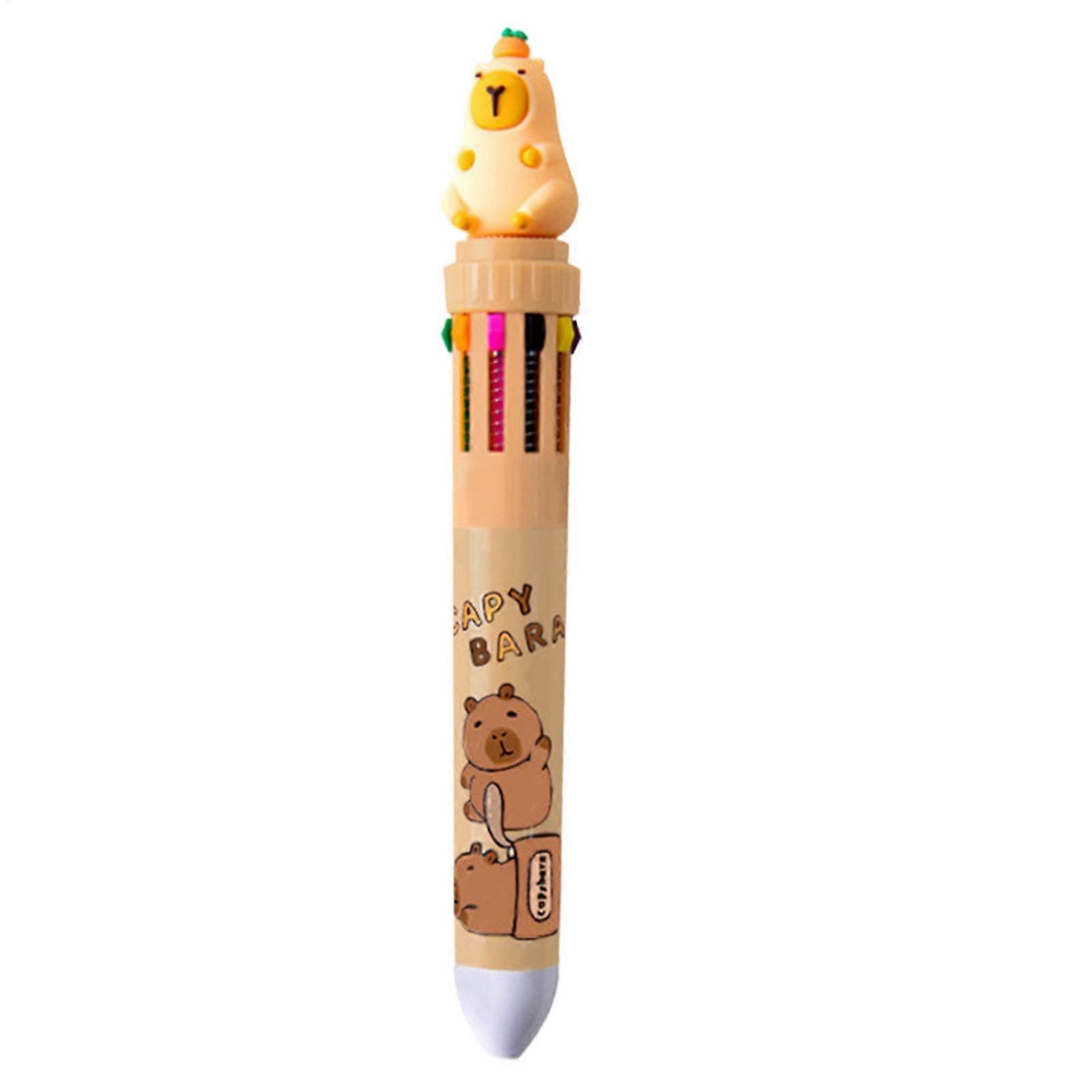 Multicoloured Ballpoint Pen Retractable Capybara Gel Ink Pen