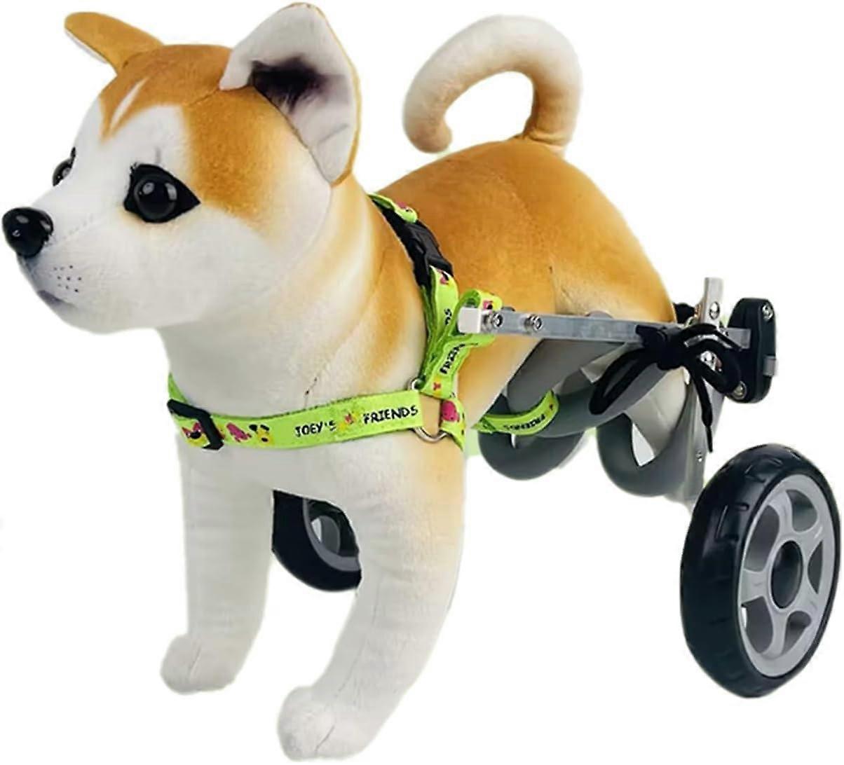 Adjustable Dog Wheelchair with 2 Wheels, Folding Pet Rehab Stroller for Rear Legs, XS Size, Durable and Lightweight Design