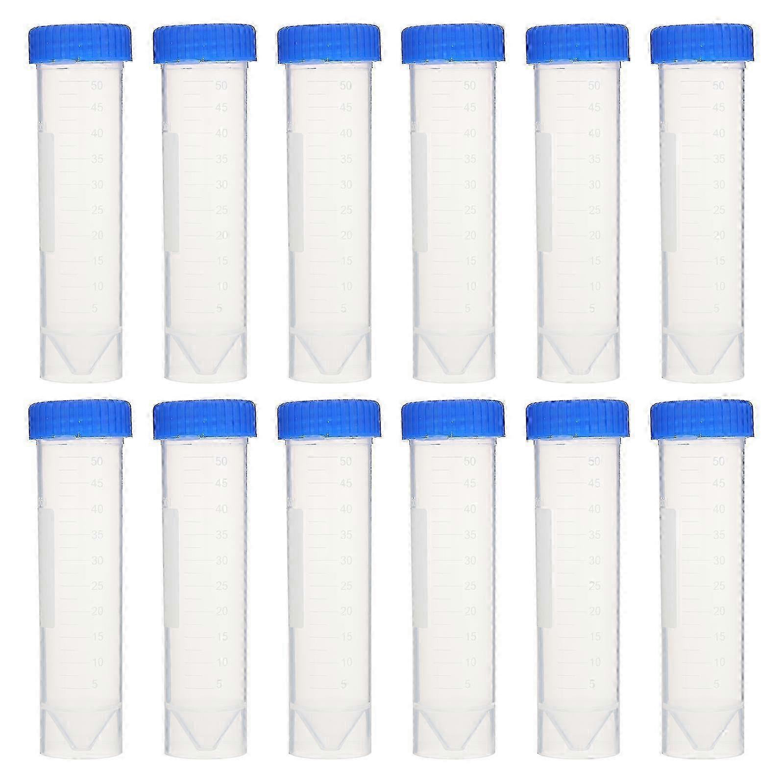 50pcs Self-Standing Plastic Centrifuge Tubes with Screw Caps - 3.5x3.5cm Lab Supply for Sample Storage & Experiment Use