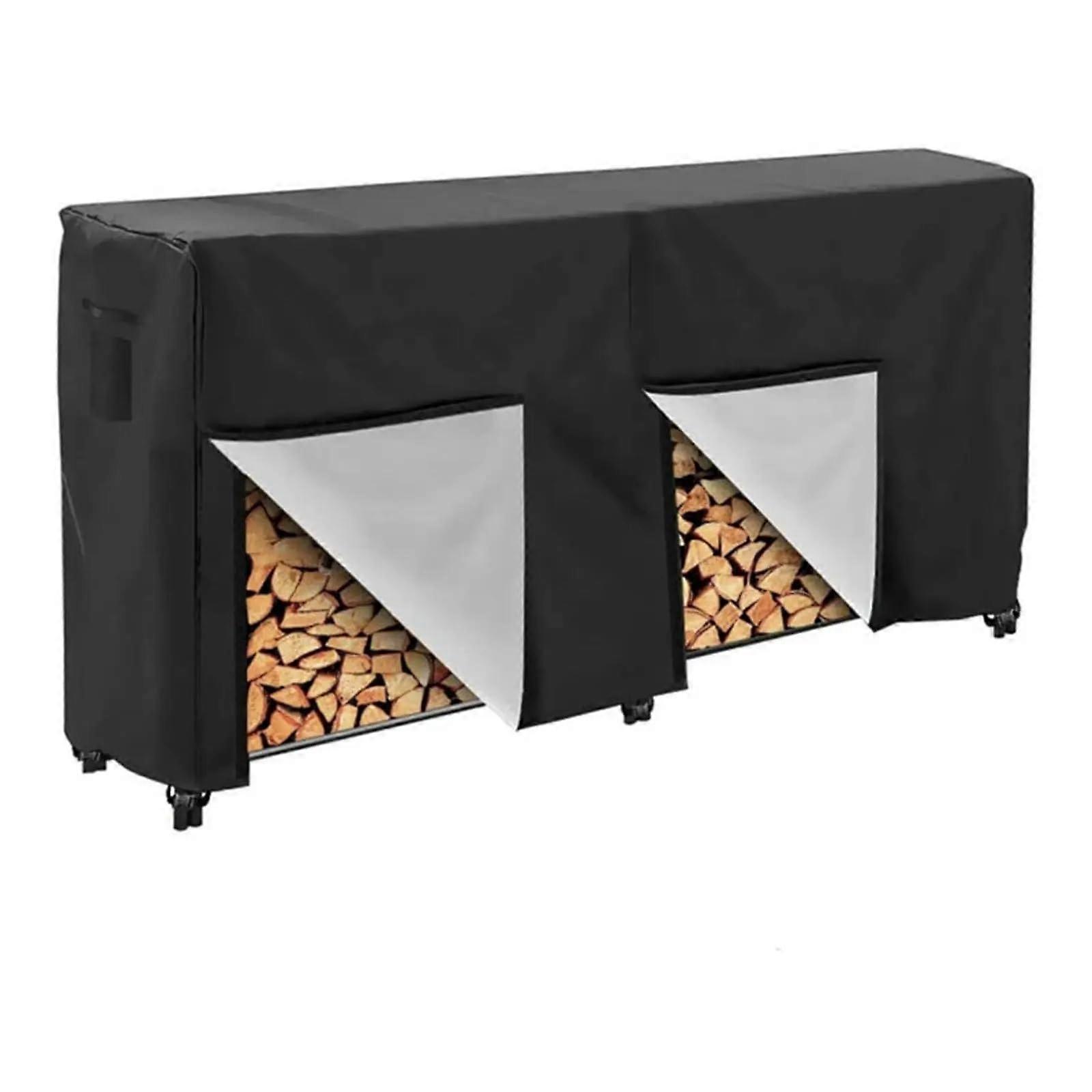 Cover for firewood rack, portable, for indoor and outdoor use, with buckle, cover for log holder firewood tarp.