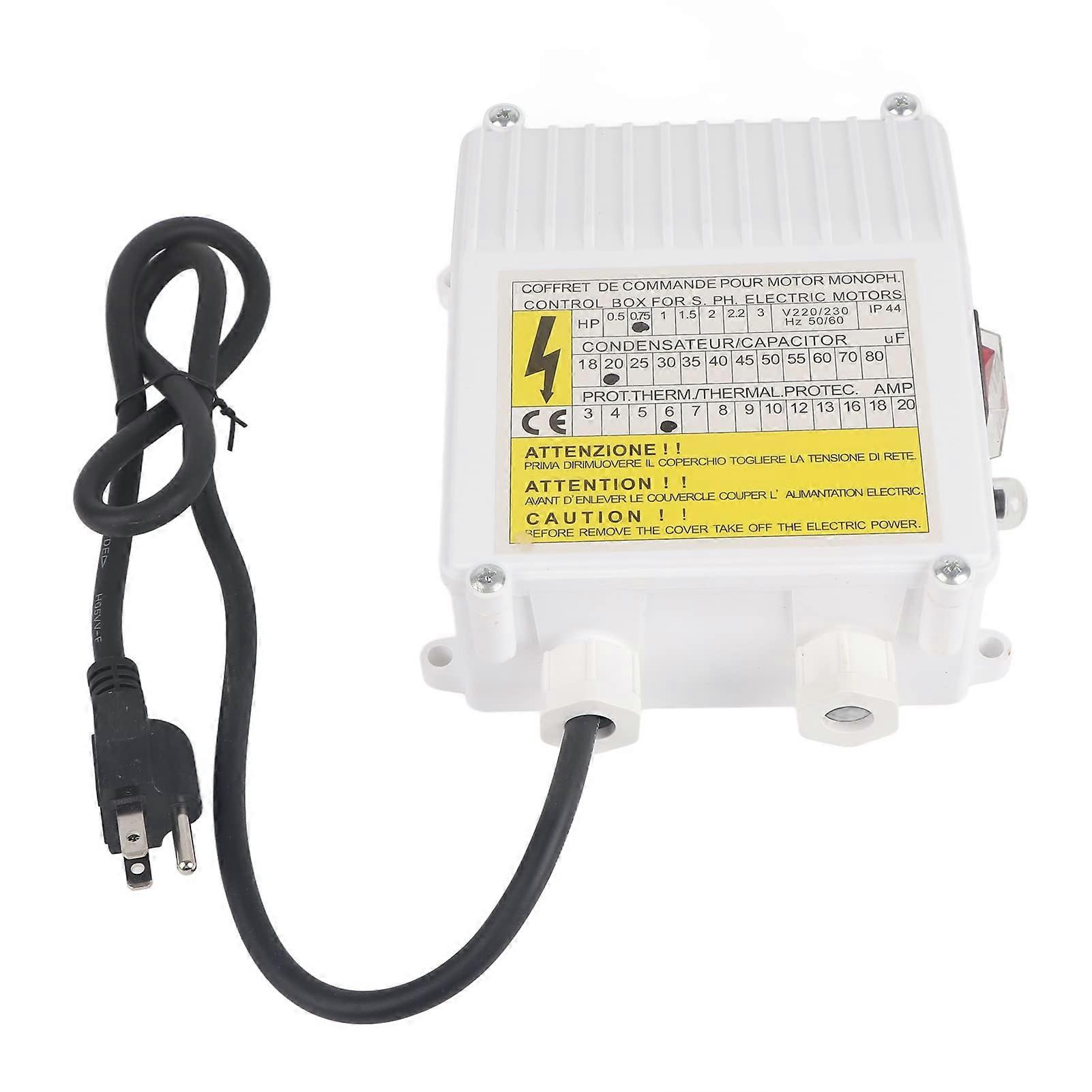 Pump control box with thermal switch for deep wells submersible (550W 220V)