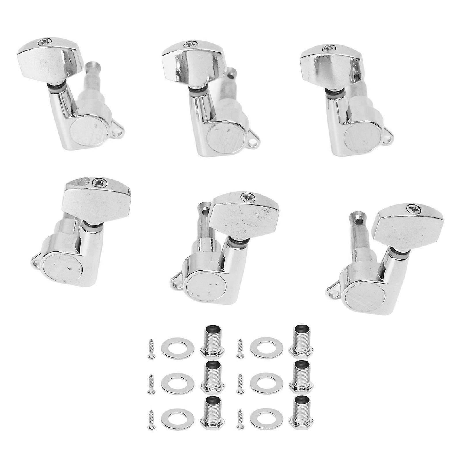 6PCS Metal Guitar Tuning Pegs Replacement Fully Enclosed String Machine Heads 3 Left 3 Right
