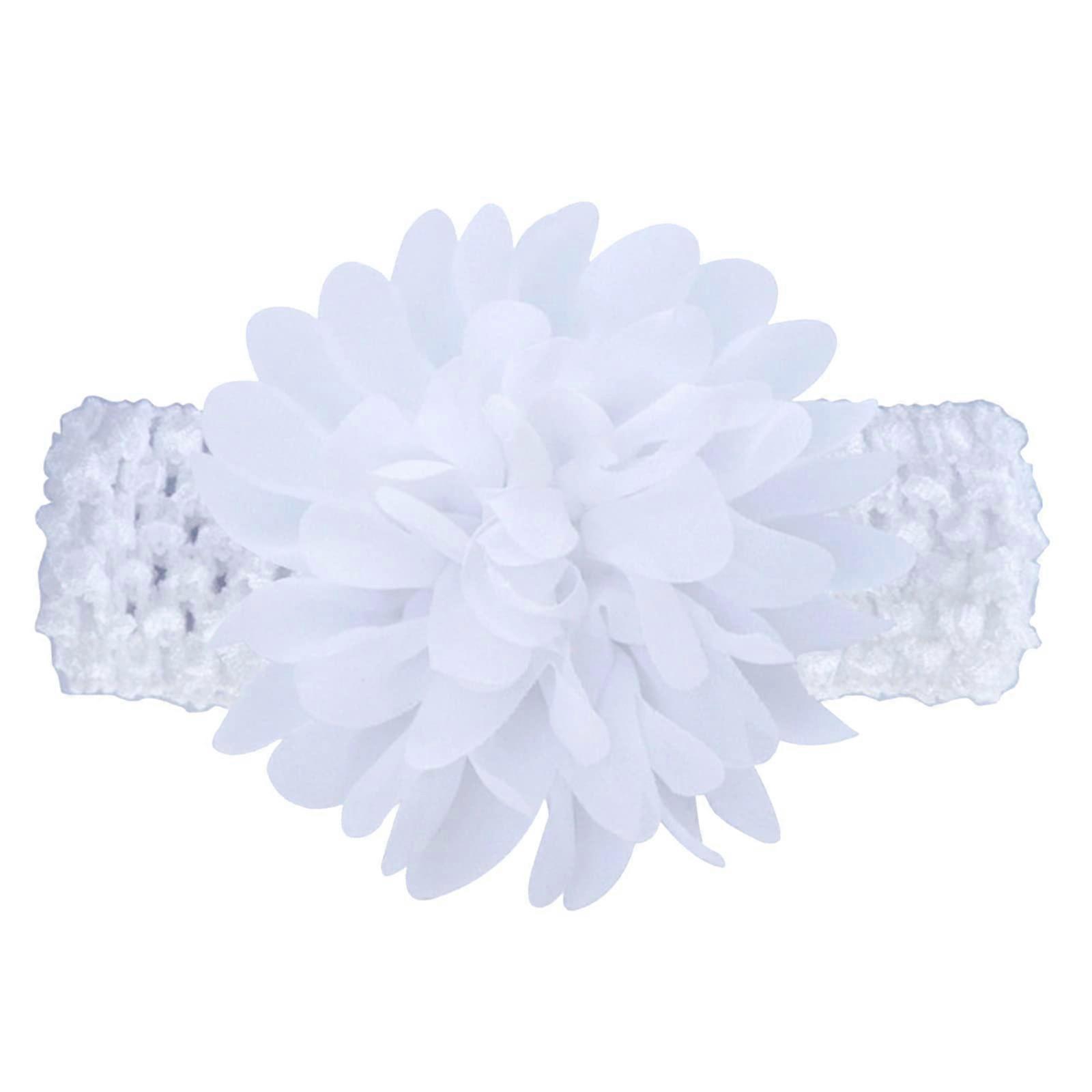 Baby headband for girls, flower, soft, stretchable, hair accessory for baby girls, newborns, and toddlers, white