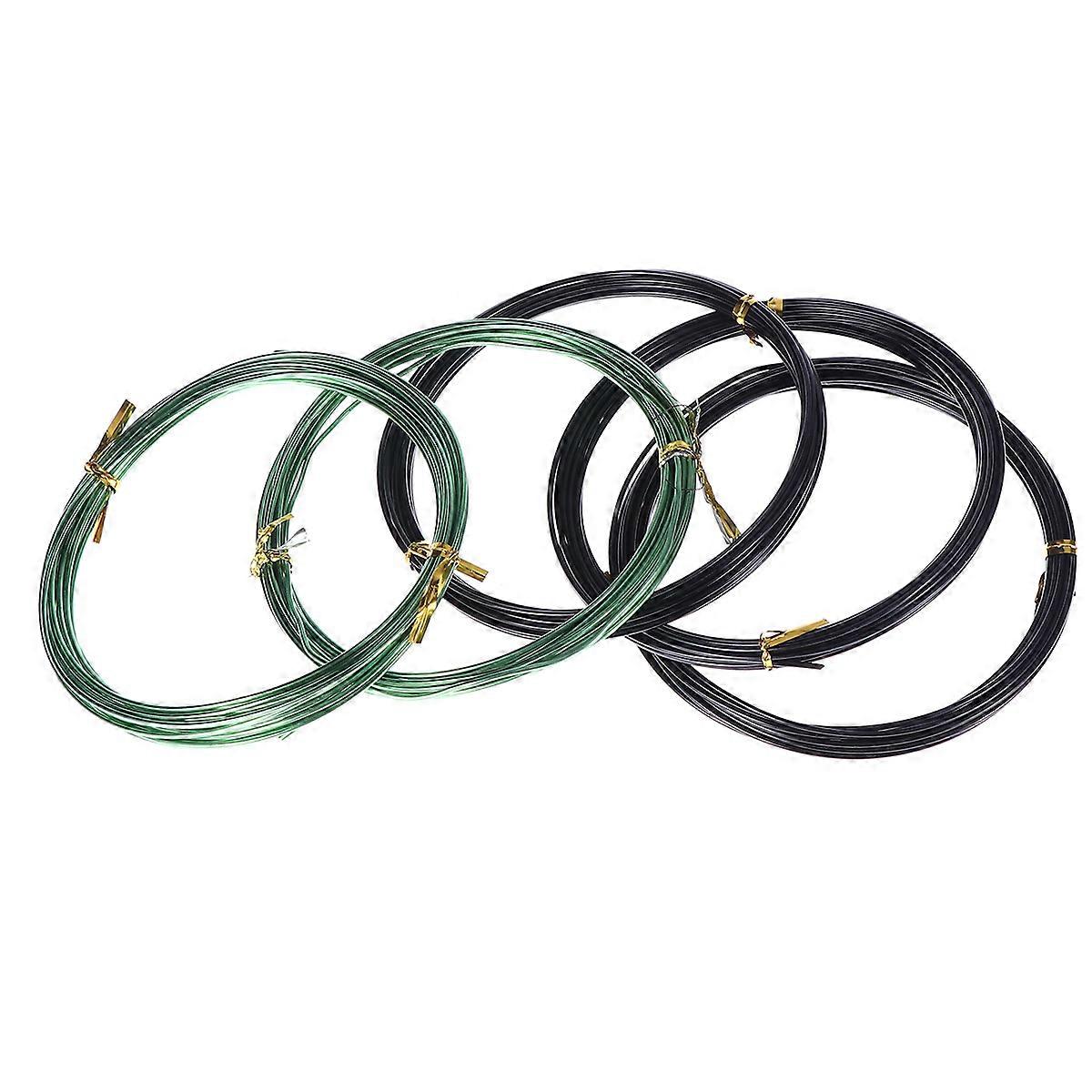 Colored Aluminum Wire for Crafts and Jewelry Making Perfect for DIY Handwork Gardening Black Green 5 Rolls